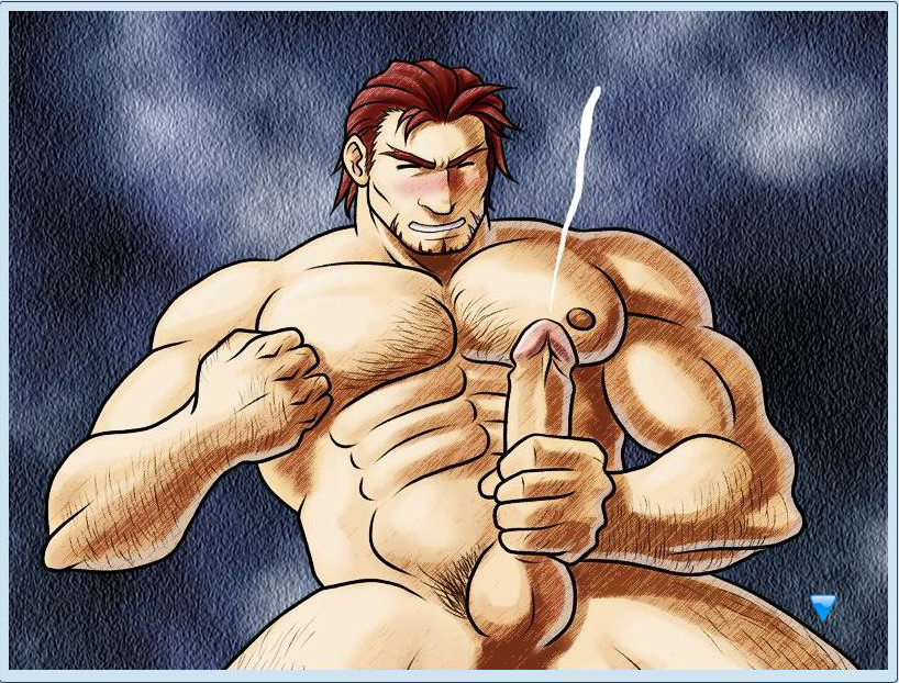 balls bara body_hair cum cumshot dorcas_(fire_emblem) ejaculation erection fire_emblem fire_emblem:_the_blazing_blade male_masturbation male_only male_pubic_hair masturbation muscular muscular_male nude_male penis red_hair solo_male zelo_lee