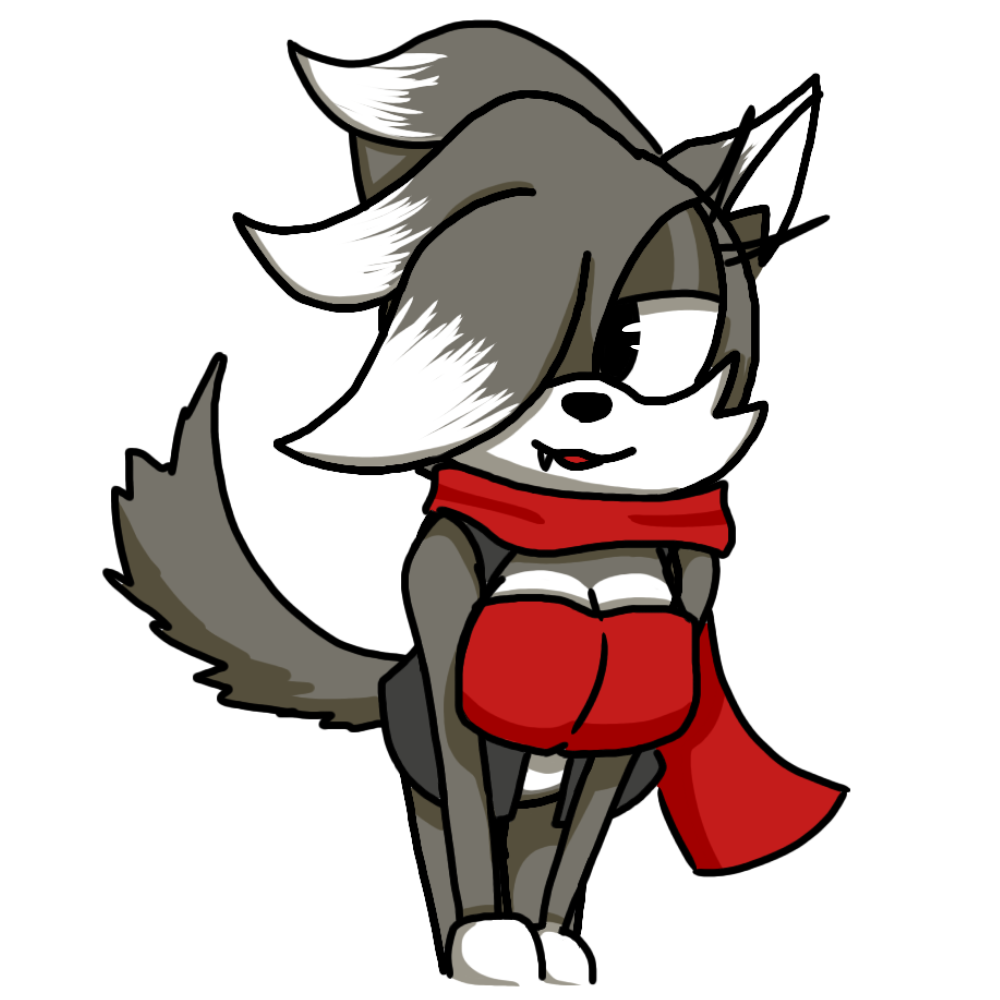 clothed clothed_female fan_character female female_only girl girl_only grey_skin rule_63 safe_for_work scarf scarf_the_wolf scarfko smile sonic_(series) sonic_robo_blast_2 sonic_the_hedgehog_(series) standing tail white_background wolf wolf_girl