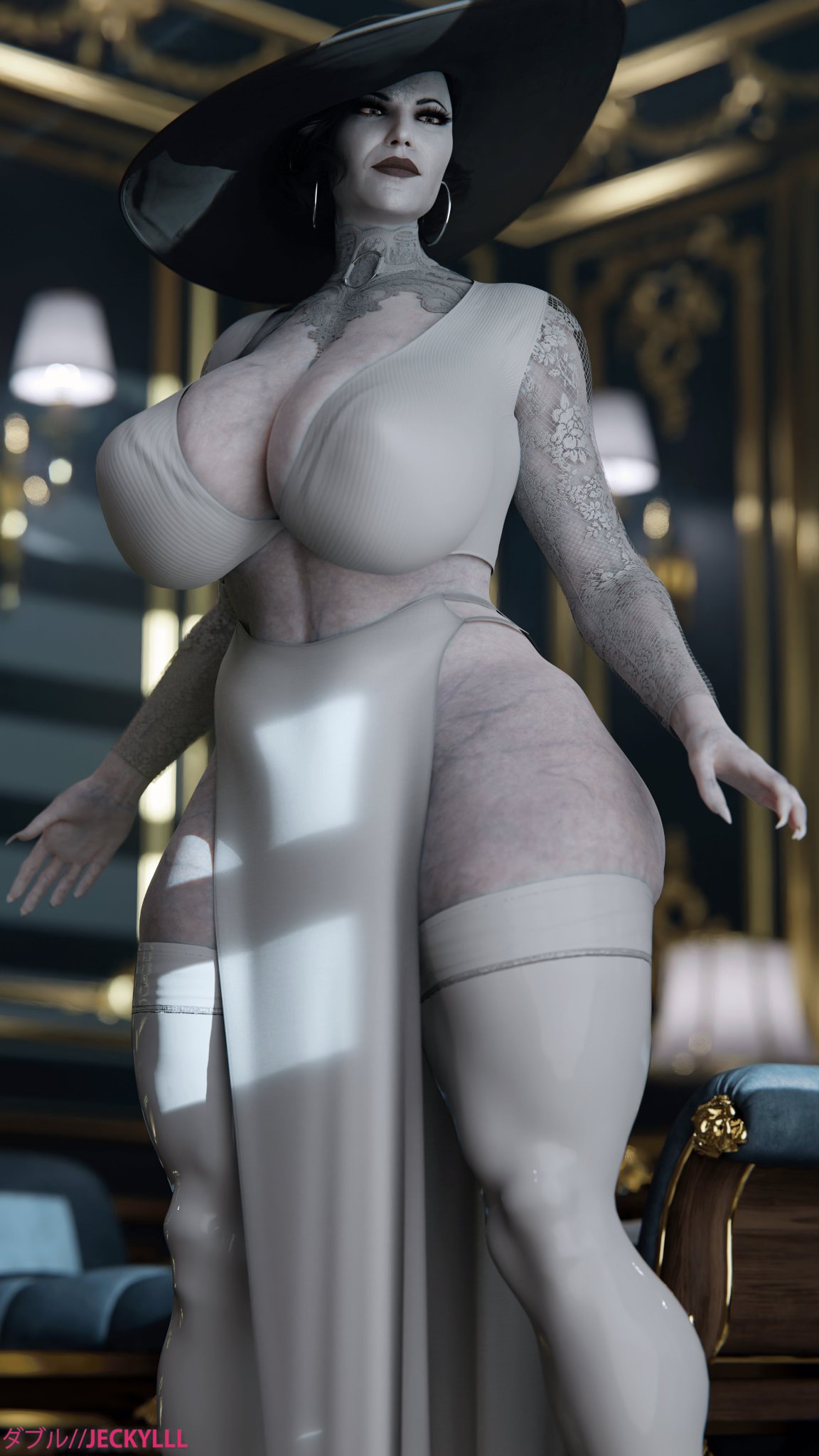 1girls 3d alcina_dimitrescu big_ass big_breasts biohazard bottom_heavy breasts busty capcom curvaceous curvy curvy_figure dark_hair doublejeckylll eyeshadow female female_only giantess gigantic_breasts hourglass_figure huge_breasts humanoid jeckylll large_ass large_breasts light-skinned_female light_skin lips mature mature_female milf mini_giantess mutant no_bra nude nude_female pale-skinned_female pale_skin resident_evil resident_evil_8:_village tall_female thick thick_legs thick_thighs thighs top_heavy upper_body vampire villainess voluptuous white_body white_skin wide_hips