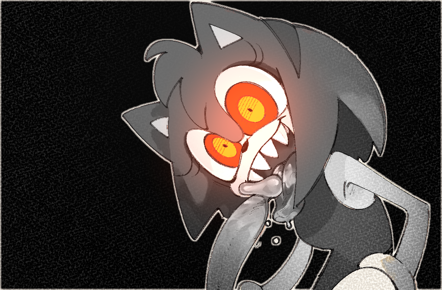 2023 amy_rose anthro boo_(sonic) glowing_eyes kusokeeki looking_at_viewer male_pov mostly_monochrome penilingus penis possessed_amy_rose possession pov red_eyes scary sega sharp_teeth solo_focus sonic_(series) sonic_the_hedgehog_(series) straight tongue_out