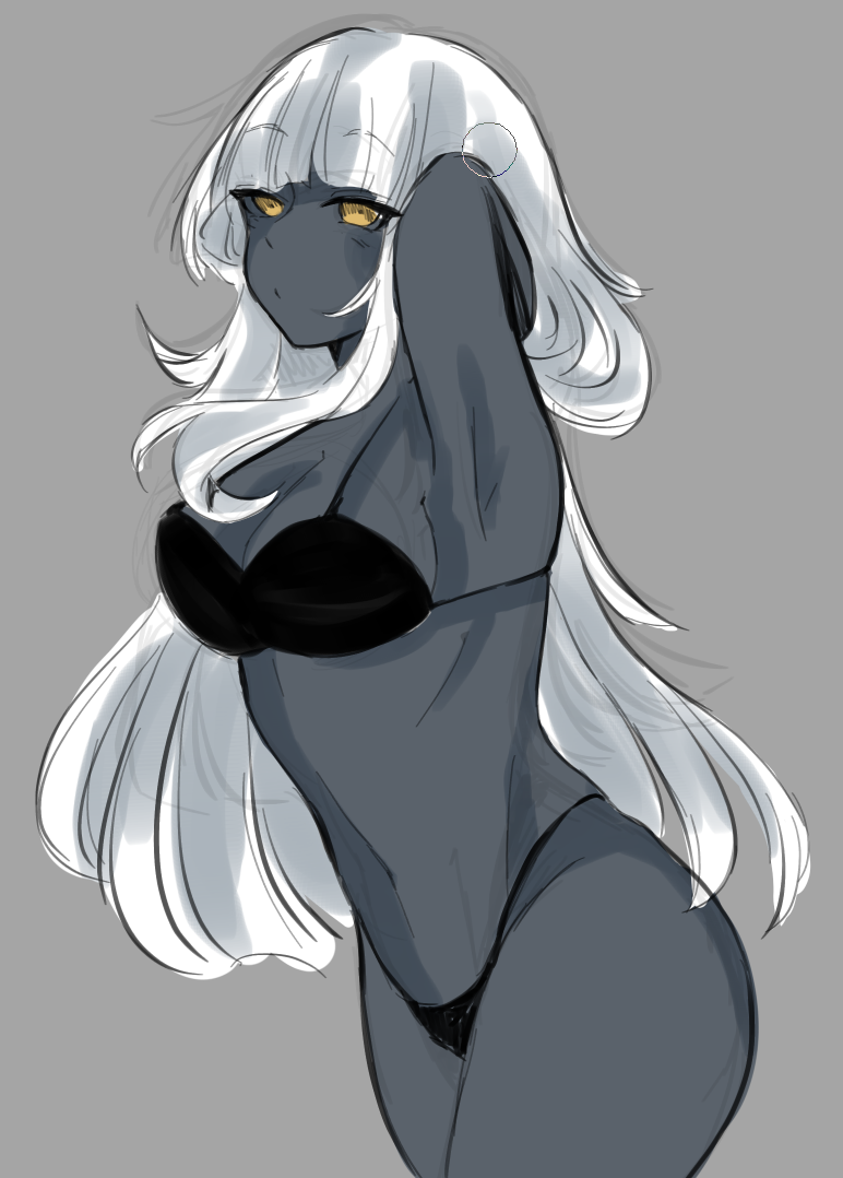 1girls armpits grey_skin rigan roblox roblox_game rogue_lineage silver_hair sleepy_microwave source_request tagme underwear white_hair yellow_eyes