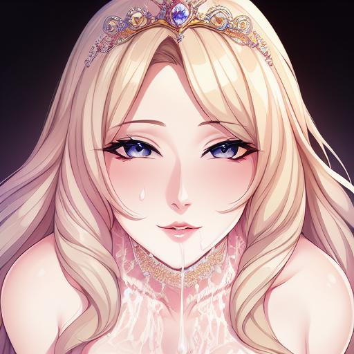 1girls ai_generated crown cum cum_on_face dripping_cum facial_cumshot female_only milf oc original_character portrait queen royalty smile solo solo_female