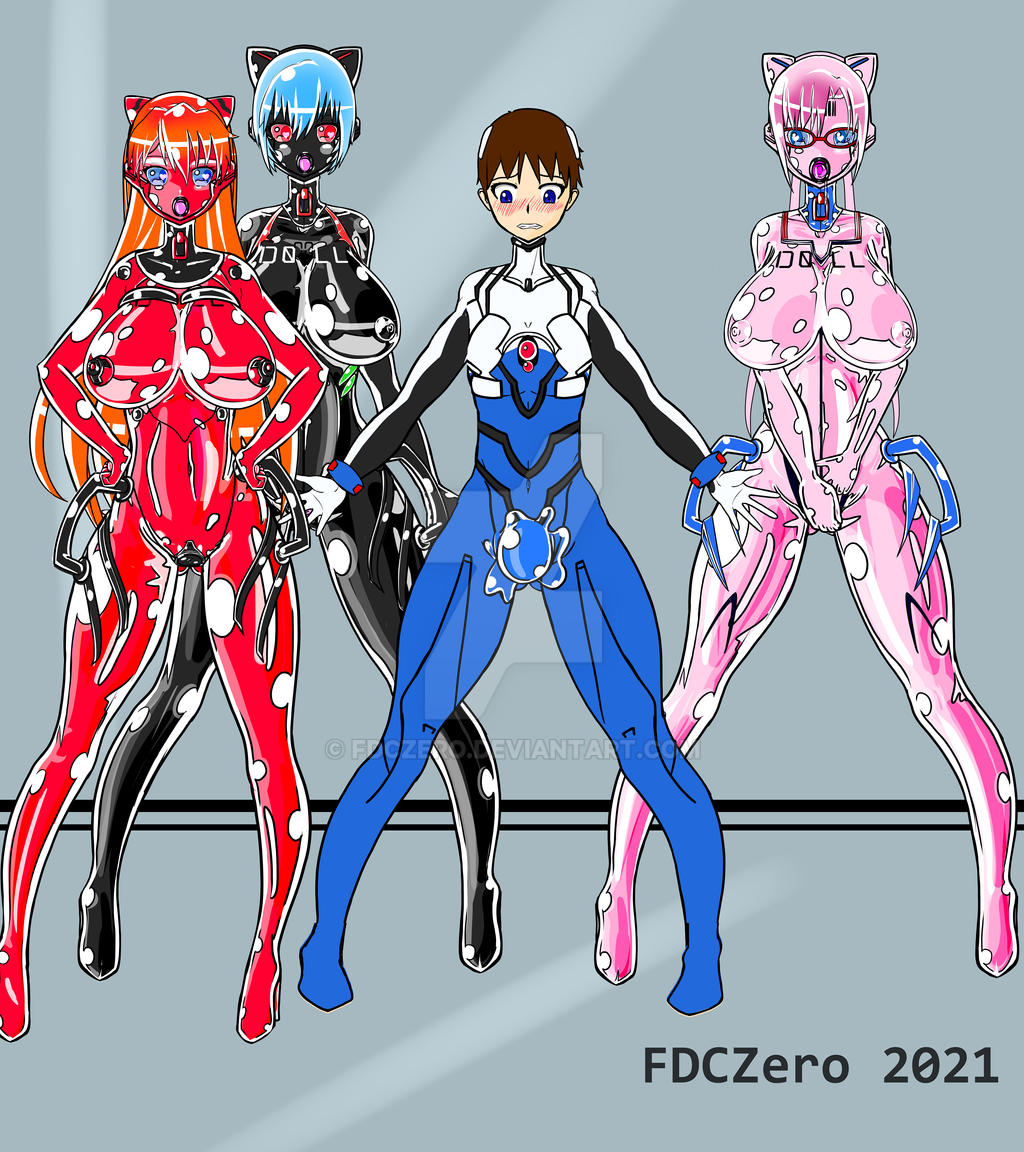 asuka_langley_sohryu bulge fdczero female goo_transformation large_ass large_breasts mari_illustrious_makinami neon_genesis_evangelion nipples pre-transformation rebuild_of_evangelion rei_ayanami sex_doll shinji_ikari thick_thighs transformation what wide_hips