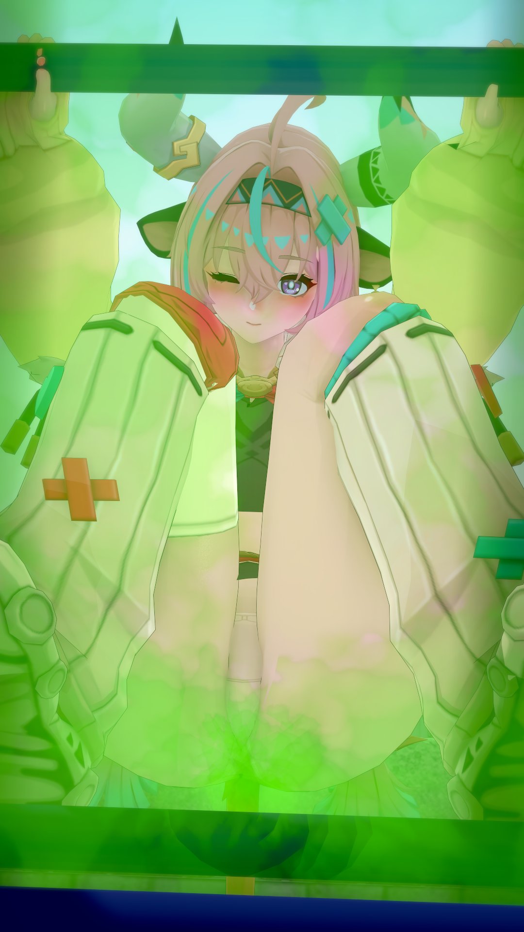 3d, ass, ass focus, fart, fart cloud, fart fetish, farting, farting at viewer, female, genshin impact, koikatsu, krugen32, tagme, varesa (genshin impact)