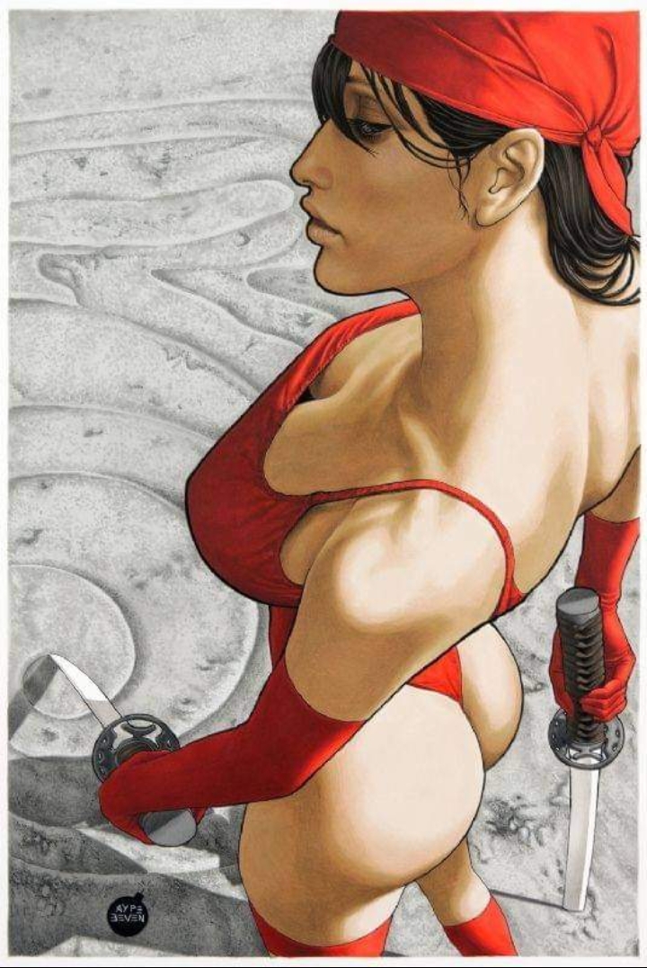 1girls artist_request ass big_ass big_breasts black_hair breasts curvy curvy_female elektra_natchios fat_ass female female_only light-skinned_female marvel marvel_comics pawg solo straight_hair voluptuous voluptuous_female wedgie wide_hips