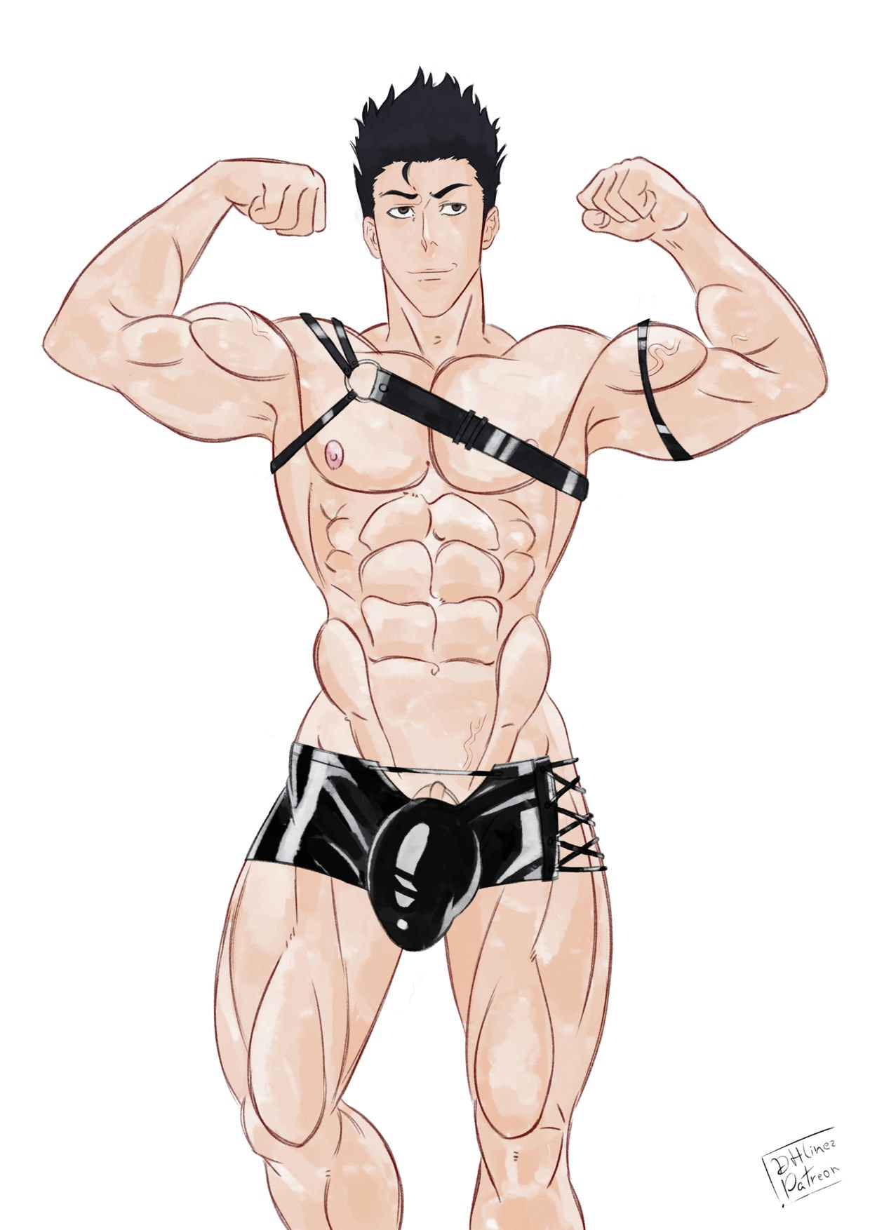 1boy 1male abs bleach bulge dhlinez dickhead_edits dickheadz334 isshin_kurosaki male_only muscles muscular muscular_male pecs solo solo_male thick_thighs