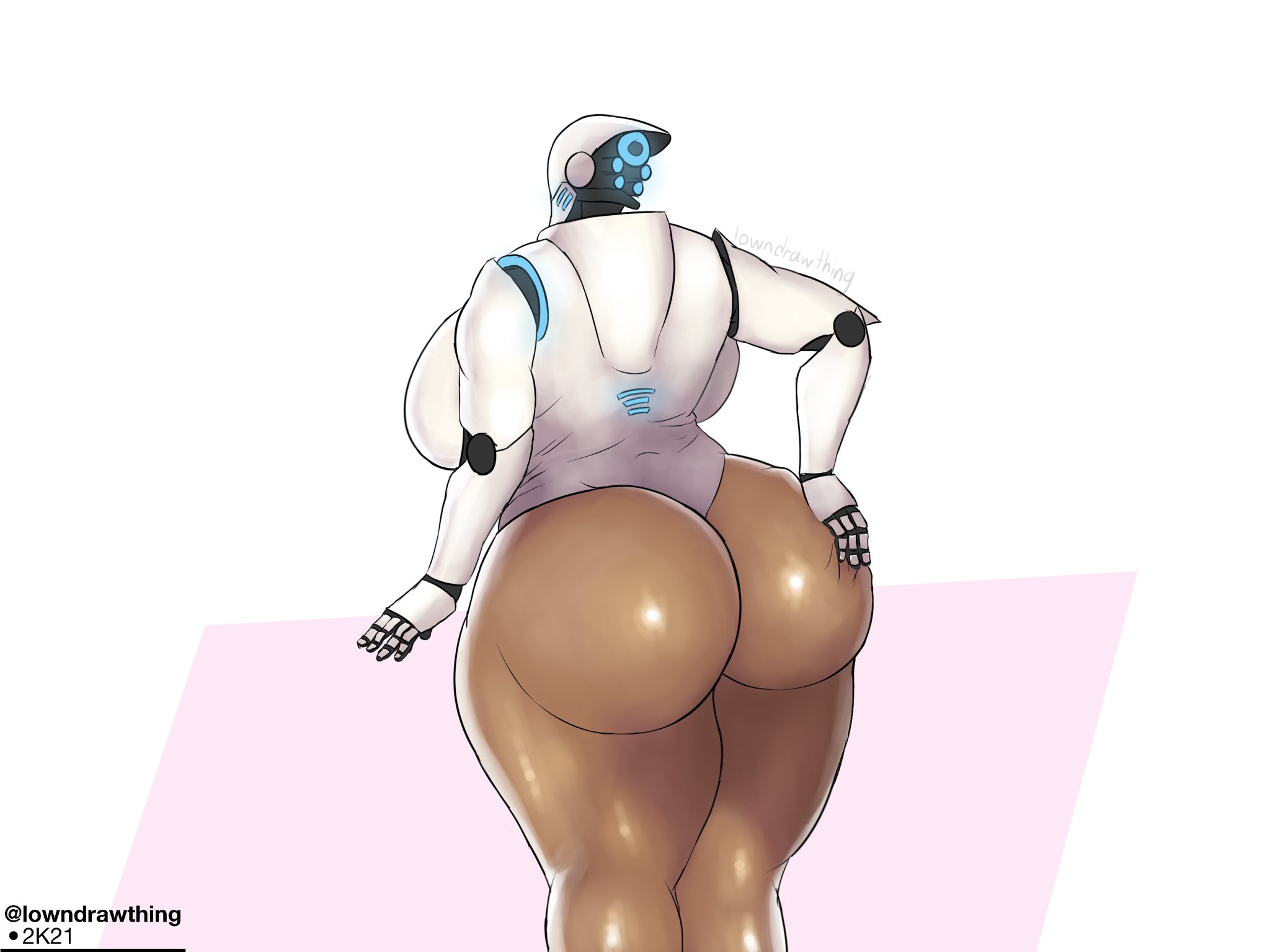 ass, breasts, cyborg, dark skin, dark-skinned female, female, haydee, haydee (game), huge ass, huge breasts, lowndrawthing, sideboob