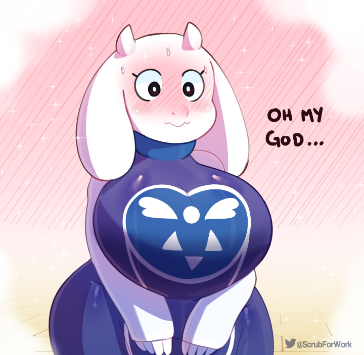 1girls big_breasts blush boss_monster dialogue embarrassed female female_only huge_breasts milf monster monster_girl oh_my_god solo somescrub surprised sweat sweatdrop toriel undertale undertale_(series) wide_eyed wide_hips words