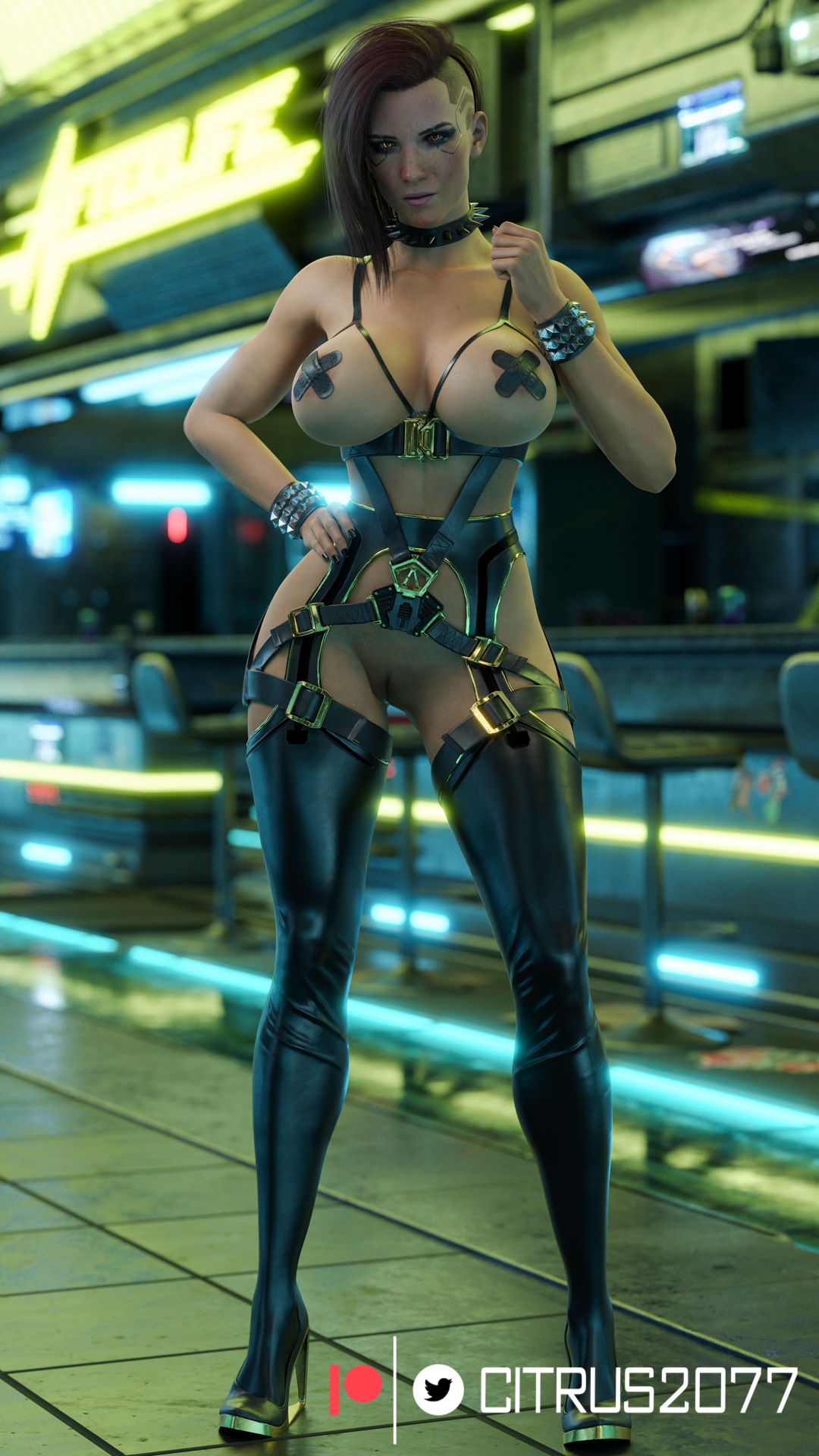 1girls, 3d, artist name, ass, athletic, athletic female, big ass, big breasts, big butt, breasts, busty, cd projekt red, citrus2077, cleavage, curvaceous, curvy, curvy figure, cybernetics, cyberpunk, cyberpunk 2077, digital media (artwork), eyebrows, eyelashes, eyes, female, female focus, female only, fit, fit female, hair, hips, hourglass figure, huge breasts, large breasts, legs, light skin, light-skinned female, lips, mature female, thick, thick legs, thick thighs, thighs, top heavy, upper body, v (cyberpunk 2077), valerie (cyberpunk 2077), voluptuous, waist, watermark, wide hips