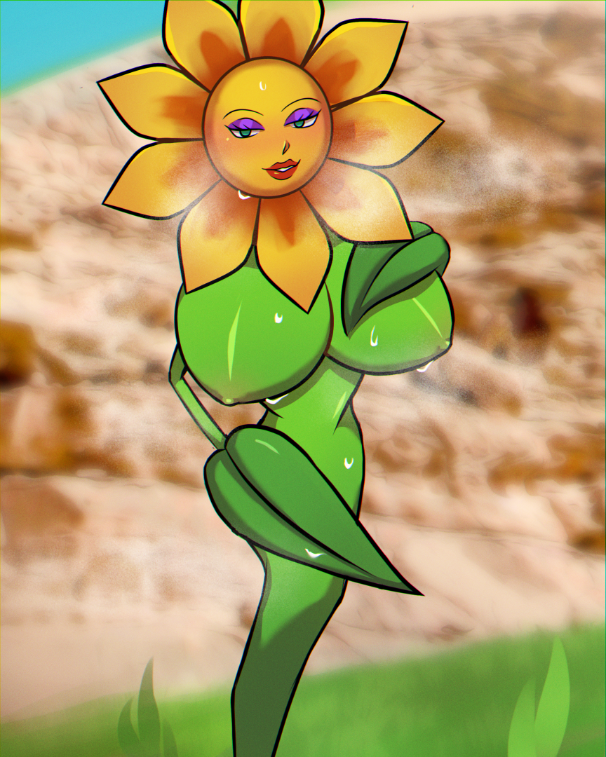 big_breasts conker's_bad_fur_day miss_sunflower plant solo_female sunflower sunflower_(conker's_bad_fur_day)