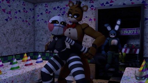 3d 3d_(artwork) brown_hair five_nights_at_freddy's freddy_(fnaf) marionette_(fnaf) nightbotgrey puppet_(fnaf) rule_63 security_puppet_(fnaf) straight toy_bonnie_(fnaf)