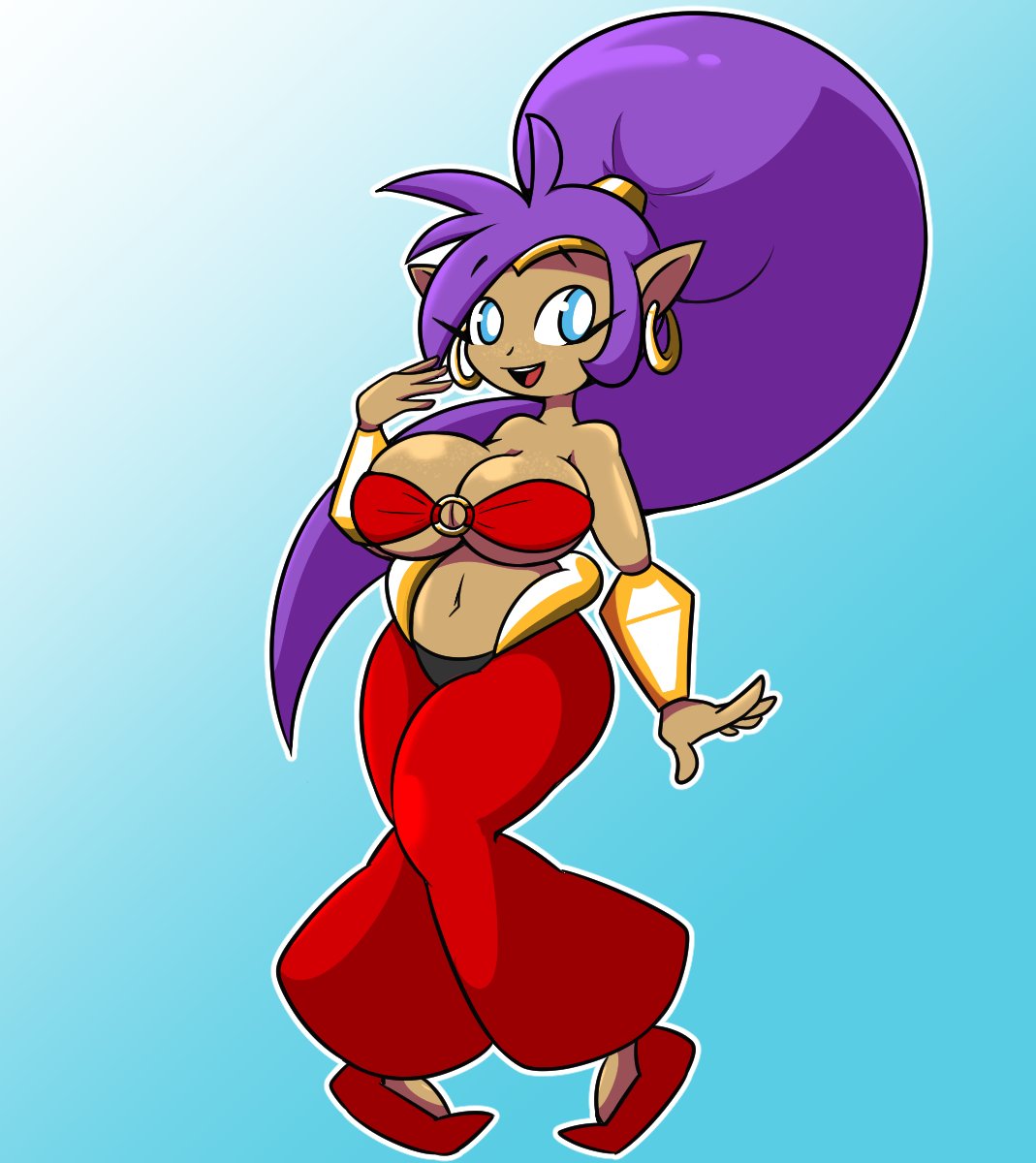 1girls alternate_version_available bare_shoulders big_breasts breast_expansion breasts female female_only growth hips huge_breasts humanoid large_breasts long_hair sapsavana shantae shantae_(character) smooth_skin solo solo_female tagme thick thick_thighs thighs vonjungle wide_hips