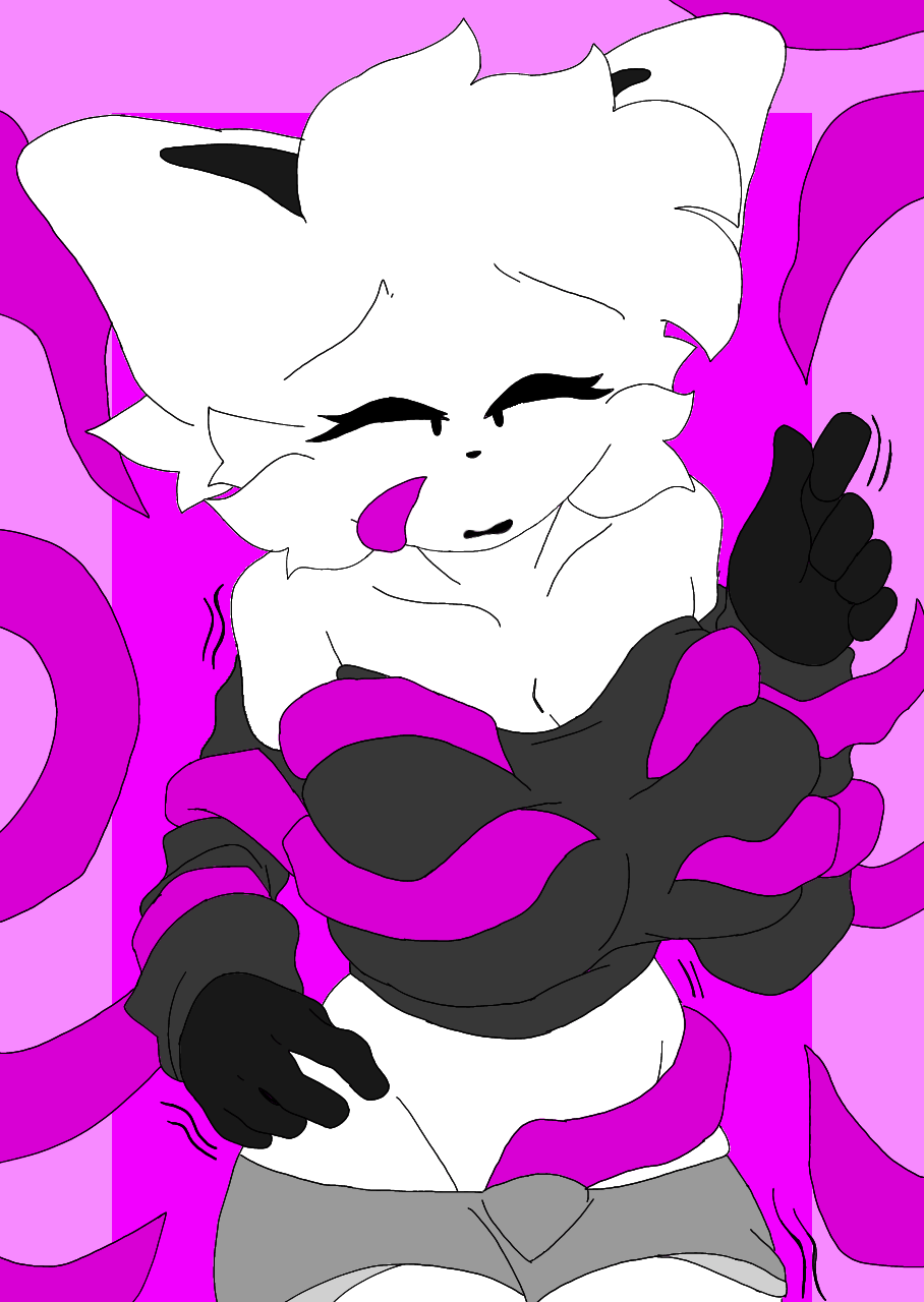 black_eyes furry mainfort swapkolor tentacle tentacle_room tentacles_around_legs tentacles_everywhere tentacles_under_clothes traced white_body