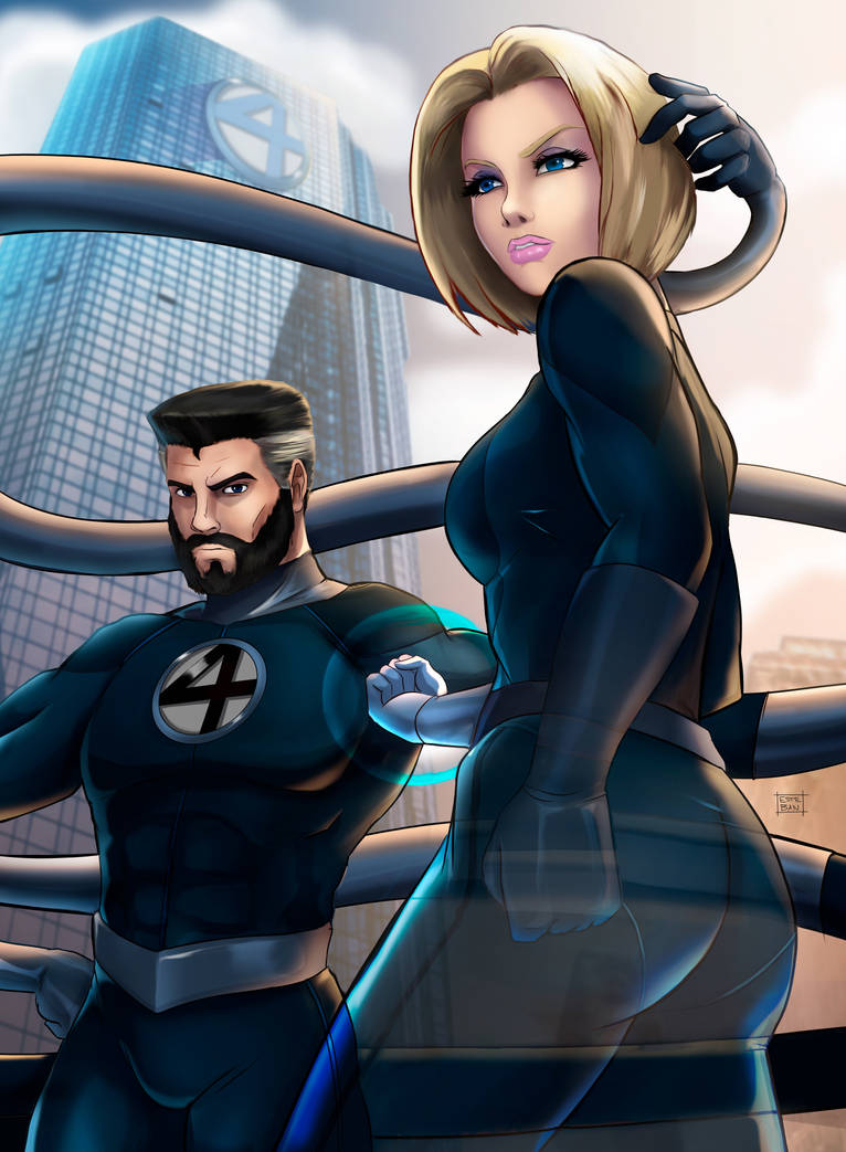 1boy 1boy1girl 1girls ass beard big_ass blonde_hair breasts curvy curvy_female dilf duo elastic elastic_arms fantastic_four female flexible hero heroine human human_only husband_and_wife invisible_woman light-skinned_female light-skinned_male lipstick male male/female marvel mature mature_female mature_male milf mr_fantastic reed_richards sfw short_hair straight stretching stretchy stretchy_arms sue_storm superhero superheroine teban thighs tight_ass tight_clothing wide_hips