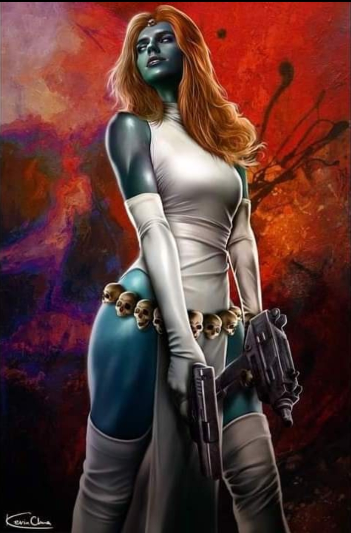 1girls artist_request blue_skin breasts female female_only marvel marvel_comics mature_female milf mother mutant mutant_(marvel) mystique raven_darkholme red_hair solo villain villainess wide_hips x-men