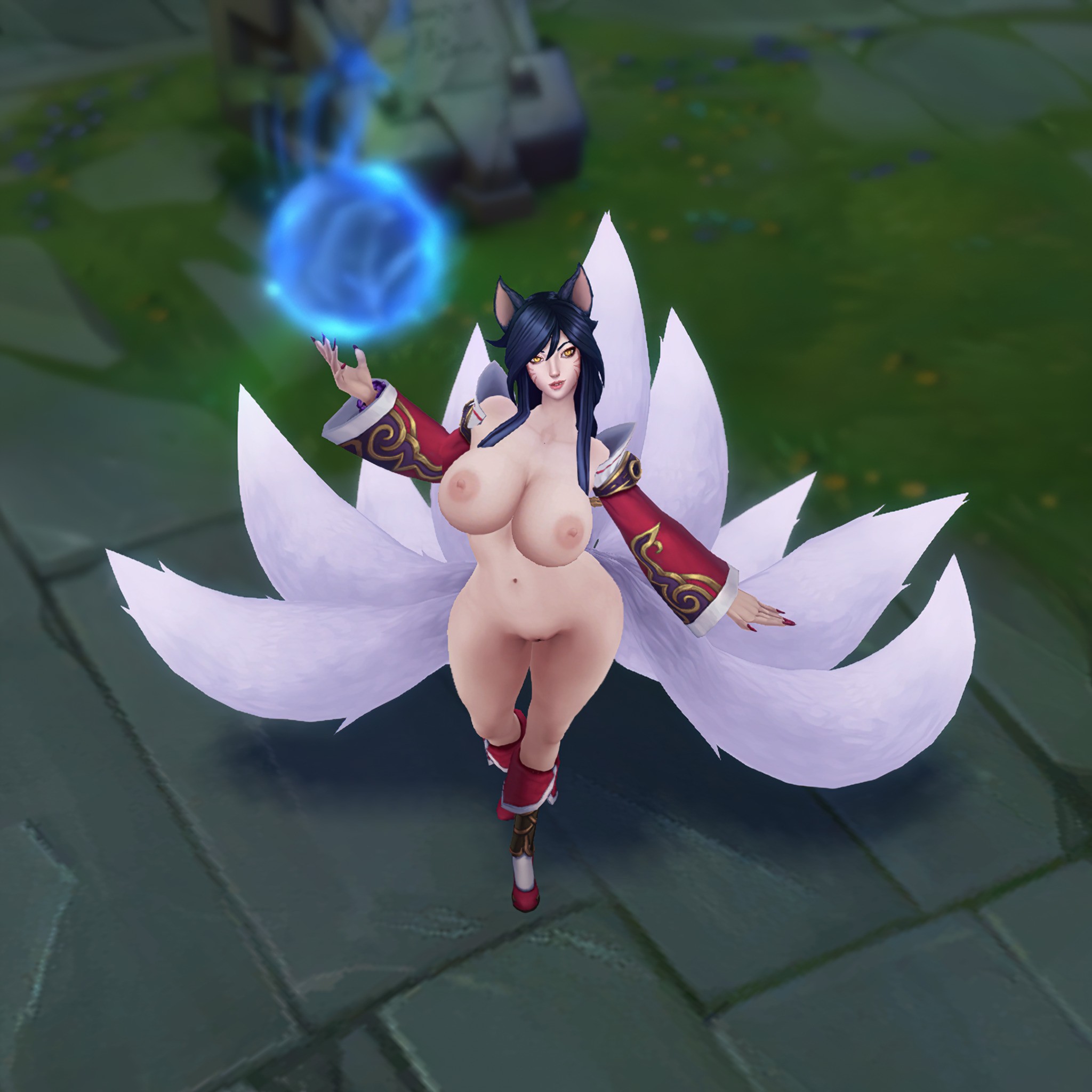 1girls, 3d, ahri, areolae, ass, big ass, big breasts, big butt, breasts, female, female only, functionally nude, functionally nude female, large breasts, league of legends, long hair, mod, ninfrock, nipples, pussy, shaved pussy, solo, solo female, thick thighs, wide hips