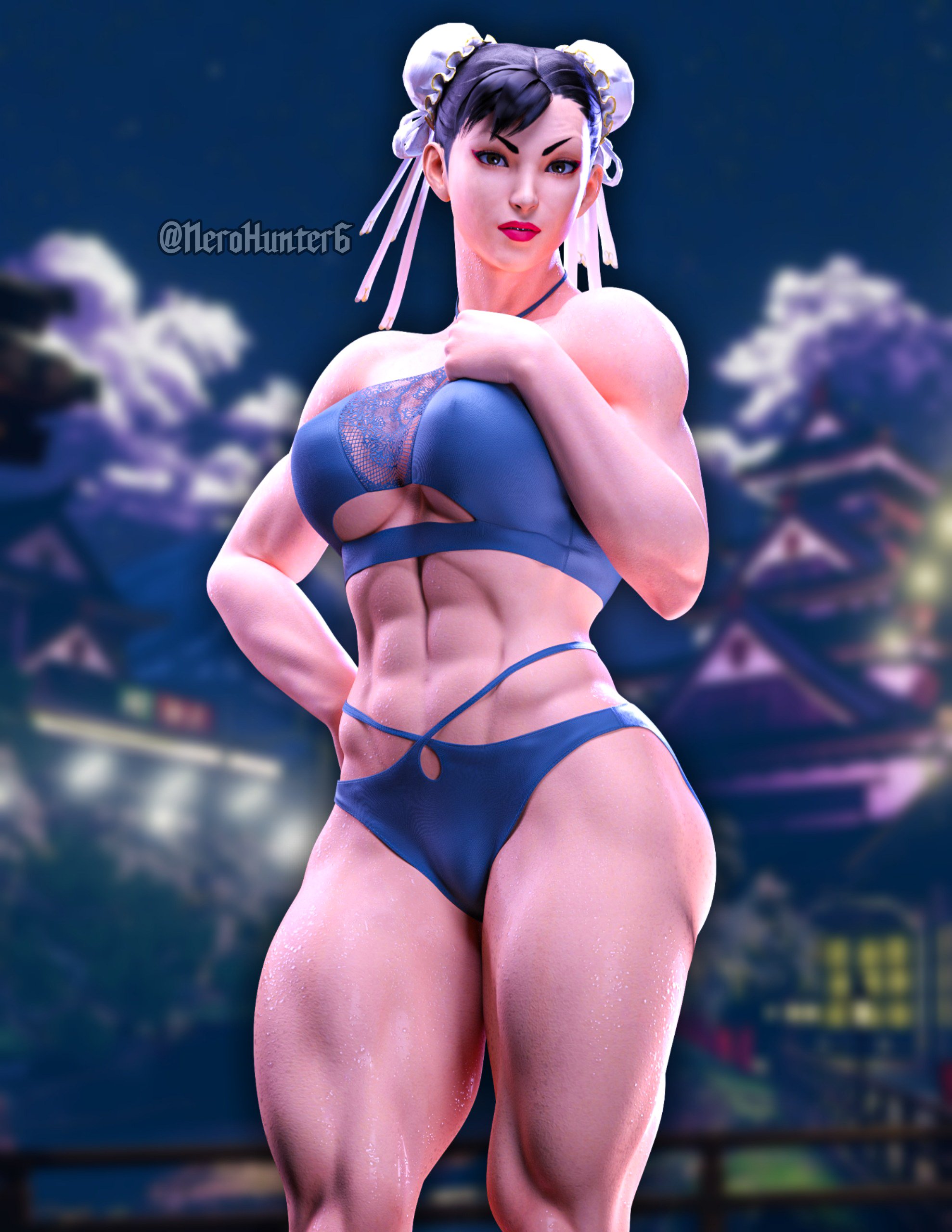 1girls, 3d, abs, big breasts, bikini, breasts, capcom, chun-li, female, female only, mature female, milf, muscular, muscular female, nerohunter6, solo, solo female, street fighter, street fighter v, swimsuit, tagme, thick thighs