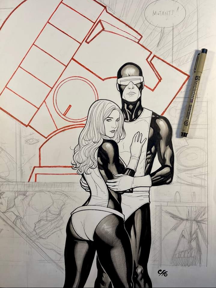 1boy 1boy1girl 1girls ass big_ass cake caked_up canon_couple couple curvy cyclops_(x-men) dat_ass fat_ass female frank_cho gloves jean_grey male male/female marvel marvel_comics mutant scott_summers sentinel straight_hair superhero superheroine thick thick_thighs thighs tight_clothing voluptuous voluptuous_female wide_hips x-men