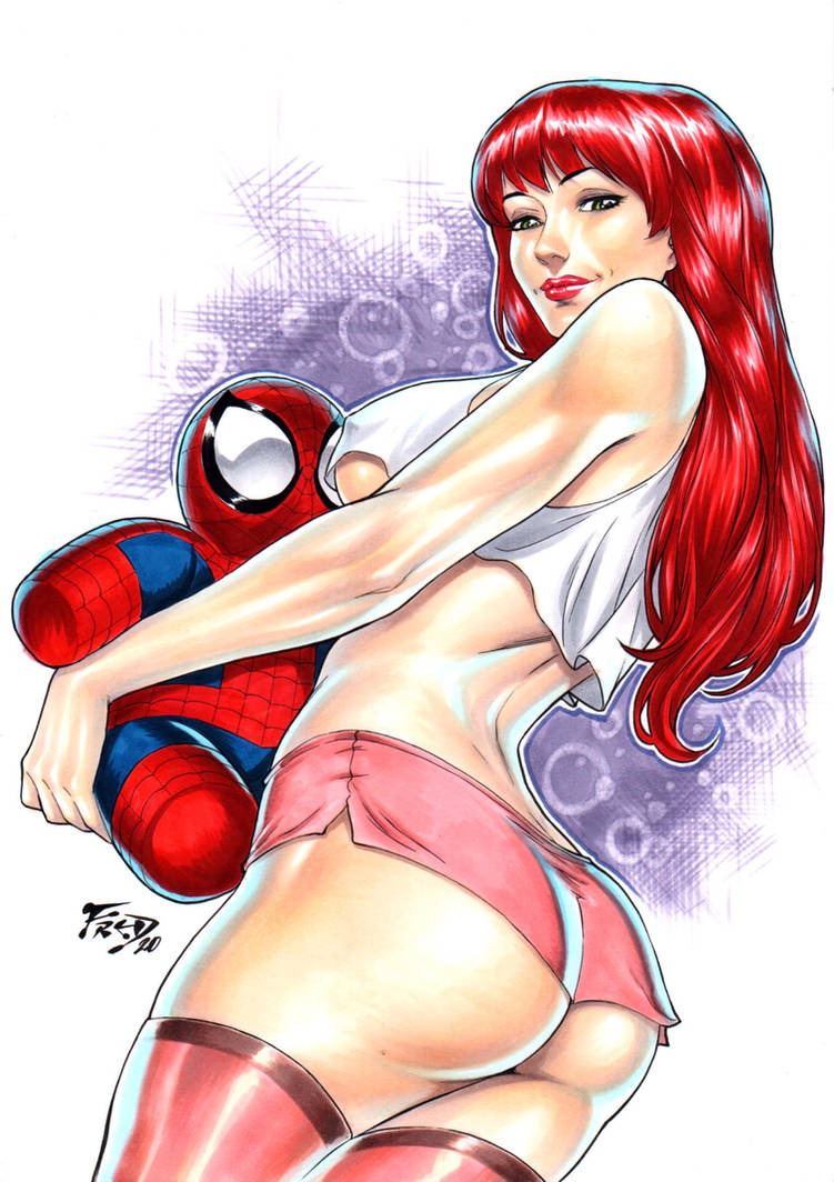 1girls ass big_ass big_breasts breasts child_bearing_hips curvy curvy_female dat_ass ed_benes_studio female female_only fred_benes light-skinned_female lipstick marvel marvel_comics mary_jane_watson red_hair shorts solo straight_hair underwear voluptuous voluptuous_female wide_hips