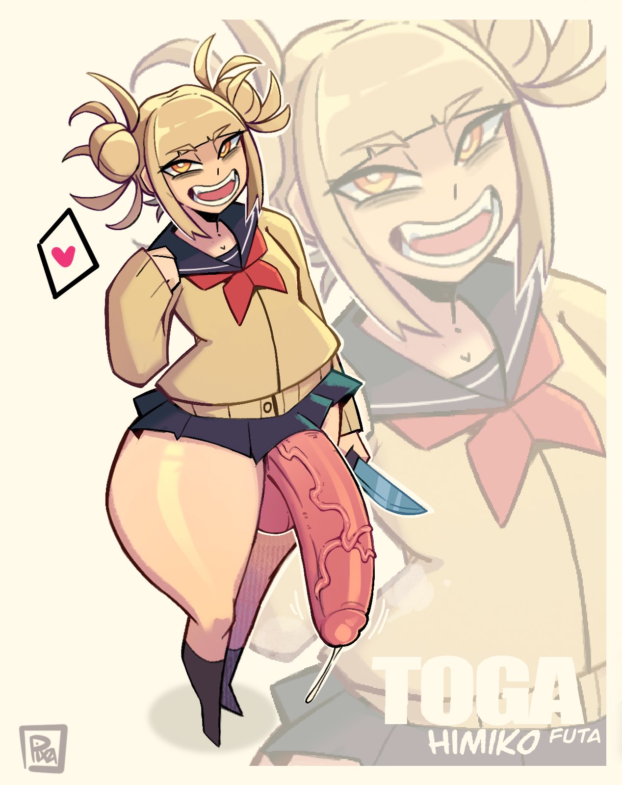 1futa, 2026, 2d, 2d (artwork), 2d artwork, artist name, balls, ballsack, big thighs, blonde hair, boku no hero academia, bottom heavy, bottomless, child bearing hips, clothed, clothing, cock, commentary, cum, cum drip, cum dripping, cum dripping from penis, curvaceous, curvaceous figure, curvy, curvy body, curvy figure, curvy hips, dick, dripping, dripping cum, english, english commentary, english text, exposed penis, fangs, futa only, futanari, genital fluids, genitals, gigantic cock, gigantic penis, hi res, highres, himiko toga, huge thighs, large thighs, light skin, light-skinned futa, microskirt, miniskirt, mostly clothed, motion lines, my hero academia, penis, penis out, pixzapix, presenting, presenting penis, sharp teeth, skirt, solo, solo futa, teeth, teeth showing, testicles, text, thick, thick ass, thick hips, thick legs, thick penis, thick thighs, thighs, thighs bigger than head, throbbing, throbbing penis, toga himiko, vein, veiny penis, voluptuous, voluptuous futa, watermark, wide hips, yellow eyes