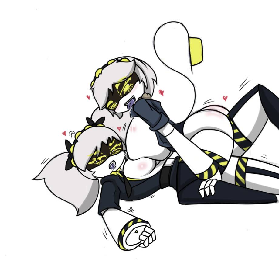 2female, 2girl, 2girls, ass, ass focus, big breasts, breasts, crush, crushing, dominant, domination, female, female on female, female only, female/female, glitch productions, heart, heart symbol, hyper breasts, j (murder drones), lesbian domination, lesbian focus, medium breasts, moan, moaning, moaning in pleasure, murder drones, open mouth, pace-maker, robot, robot girl, saliva, saliva on tongue, tail, tongue, tongue out, tremble lines, trembling, v (murder drones), yellow eyes, yuri