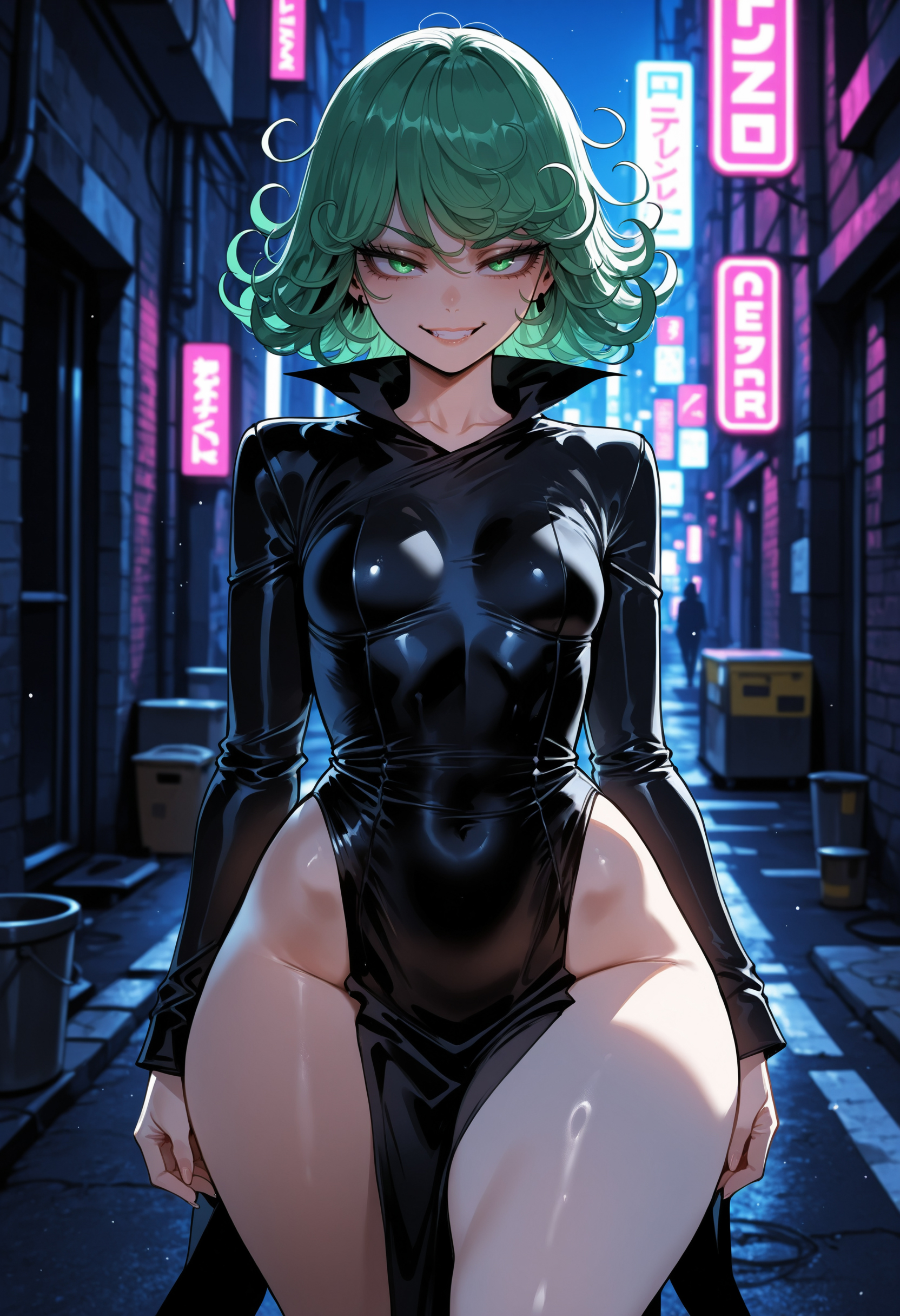 1girls, 2d, ai generated, alley, alleyway, big ass, big butt, big thighs, city, city background, city lights, cityscape, cute, green eyes, green hair, heels, hot, huge ass, huge butt, huge thighs, interracial, interracial sex, large ass, miyuai, one-punch man, outdoors, outside, sex, sexy, sexy body, shortstack, small breasts, solo, standing, sweat, sweatdrop, tatsumaki, thick, thick ass, thick butt, thick legs, thick thighs, thighs, wet, wet body, wet skin