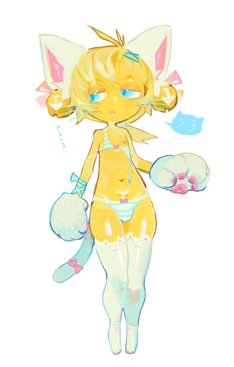 1boy, big tights, bikini, blue eyes, boy, cat ears, catboy, cute, femboy, gay, noob, noob (roblox), panties, paws, roblox, robloxian, self upload, smug, tagme, tail, xiprax, yellow skin
