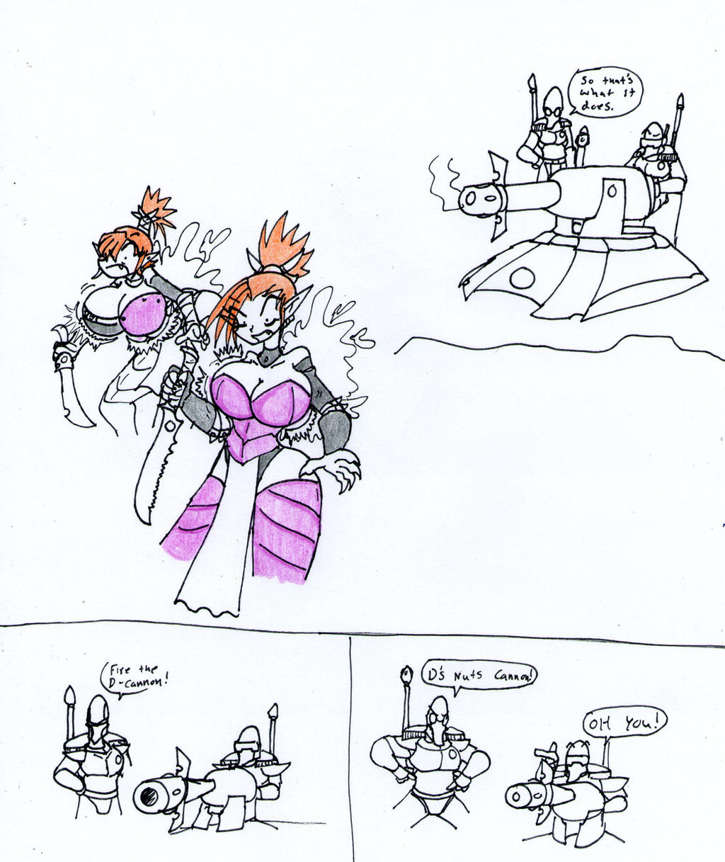 2girls aeldari breast_expansion comic da-fuze dark_eldar dialogue drukhari eldar english_text female hourglass_expansion howling_banshee knife no_background sapsavana sketch speech_bubble sword tank text warhammer_(franchise) warhammer_40k