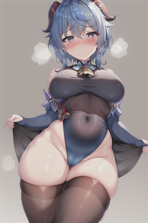 1girls ai_generated blush breasts ganyu_(genshin_impact) genshin_impact thick_thighs wide_hips yo_dayo_(ai)