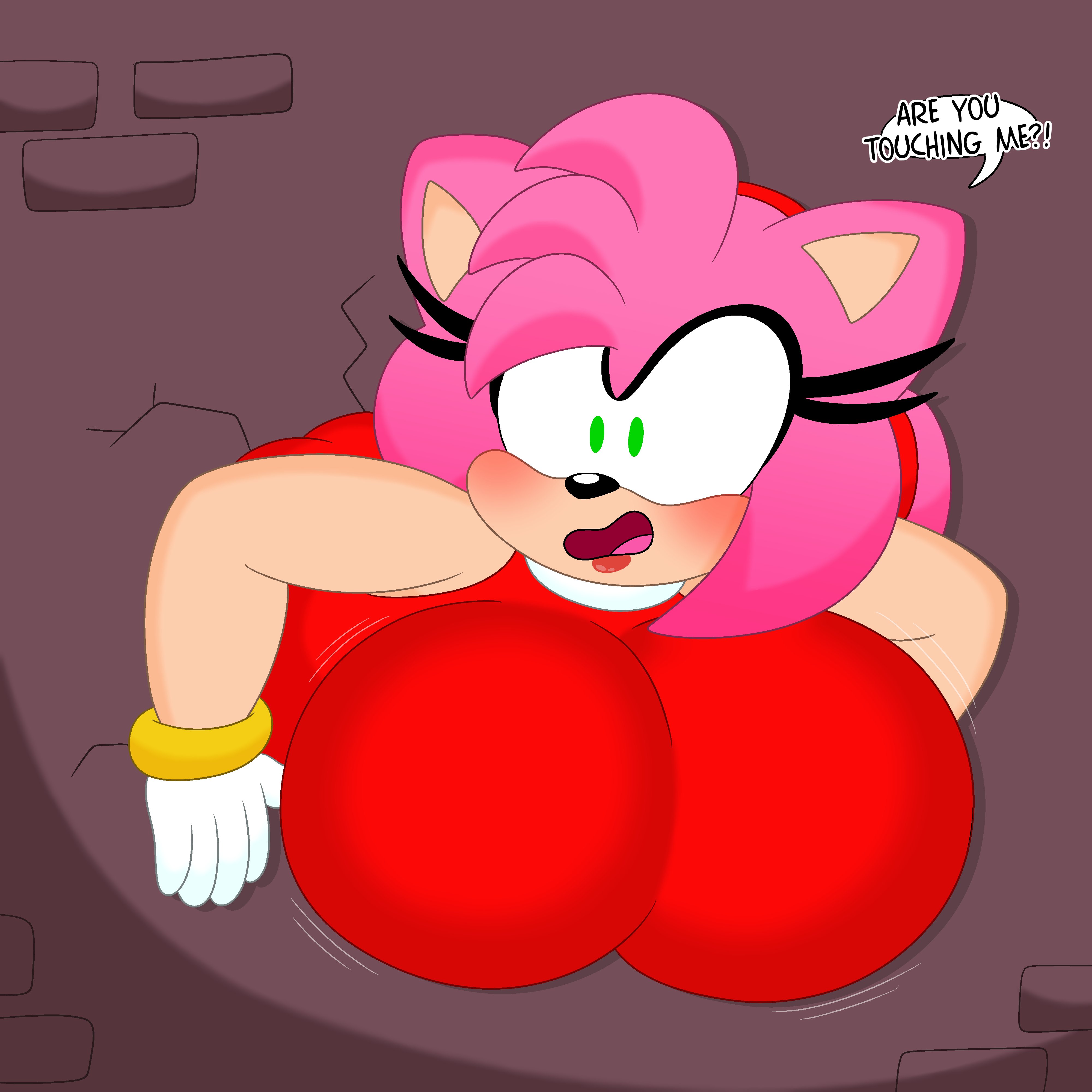 1girls, 3barts, amy rose, anthro, big breasts, breasts, breasts bigger than body, breasts bigger than head, breasts bigger than torso, dress, female, female only, furry, gloves, hedgehog, hourglass figure, huge breasts, hyper breasts, immobile, sega, sonic (series), sonic the hedgehog (series), tagme, through wall