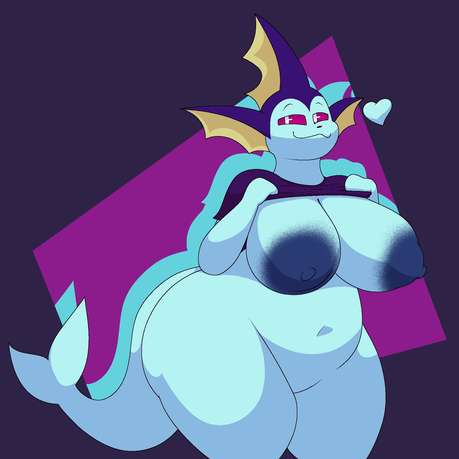 :3, 1:1, 1girls, 2023, anthro, areolae, ass, big ass, big breasts, blue body, blue skin, breasts, bubble ass, bubble butt, chip at night, chubby, chubby female, cropped legs, eeveelution, female, female only, flashing, furry, furry only, half-closed eyes, huge ass, huge breasts, jpeg artifacts, large areolae, large breasts, looking at viewer, mostly nude, nipples, no bra, no panties, pokémon (species), pokemon, pokemon (species), presenting, puffy areola, puffy nipples, red sclera, shirt, simple background, smile, smiling at viewer, solo, solo female, standing, tail, thick legs, thick thighs, topwear, vaporeon, wide hips