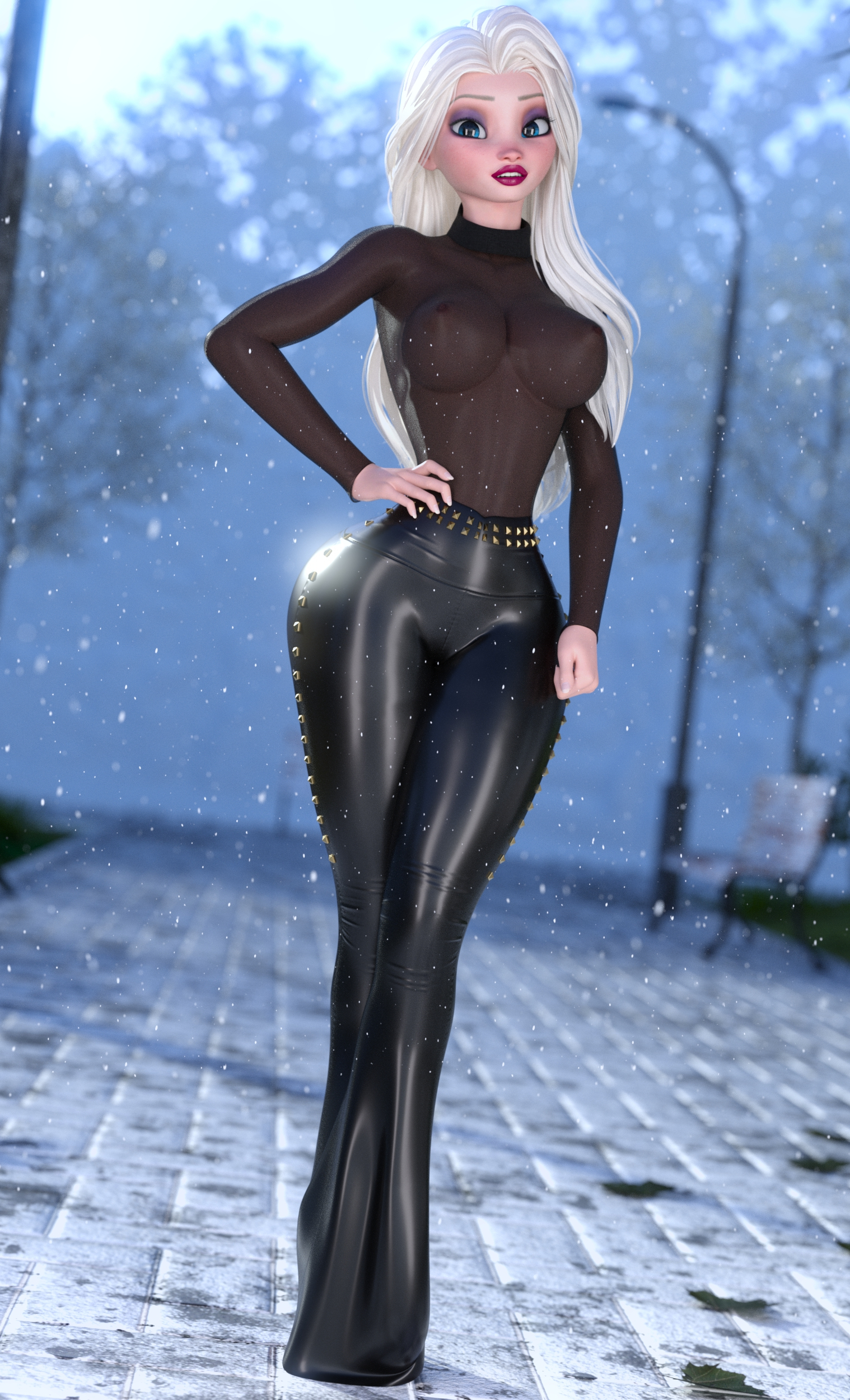 1girls, 3d, big breasts, blue eyes, breasts, busty, cleavage, clothing, curvaceous, curvy, curvy figure, cute, cute face, digital media, disney, disney princess, elsa (frozen), eyebrows, eyelashes, eyes, female, female focus, female only, fit, fit female, french nails, frozen (film), frozen 2, hair, hips, hourglass figure, huge breasts, human, large breasts, legs, light skin, light-skinned female, lips, long hair, medium breasts, pale skin, pale-skinned female, queen, royalty, ruidx, see-through, see-through clothing, slim, solo, thick, thick legs, thick thighs, thighs, top heavy, upper body, voluptuous, waist, white hair, wide hips