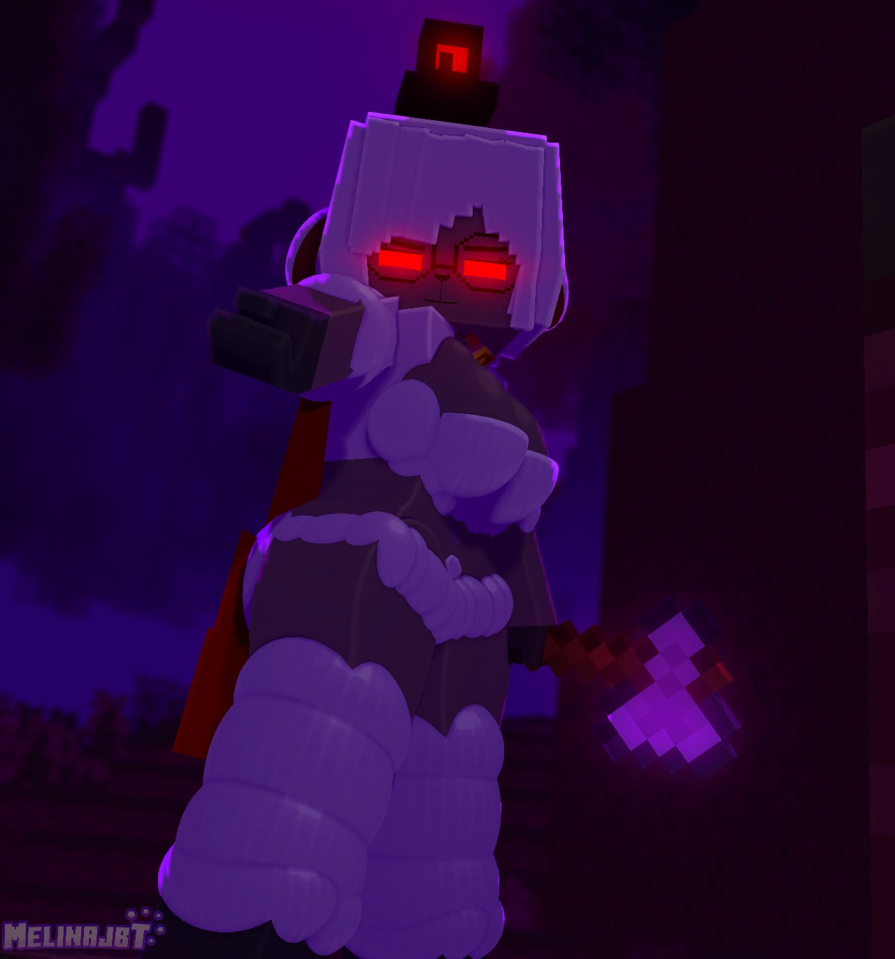 1girls 3d axe boobs breasts cult_of_the_lamb dark_skin female glasses glowing_eyes intimidation lamb_(cult_of_the_lamb) looking_down looking_down_at_viewer melinajbt microsoft minecraft mojang red_crown_(cult_of_the_lamb) red_eyes red_sclera rule_63 sheep solo solo_female tits unshaved_pussy wool_(fur) xbox_game_studios