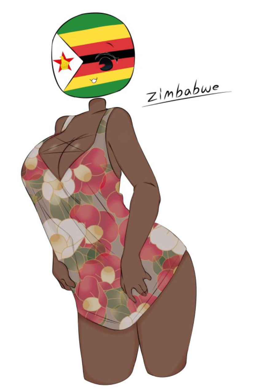 1girls :/ big_breasts clothing countryhumans countryhumans_girl dark-skinned_female flawsy lowres mob_face repost solo zimbabwe_(countryhumans)