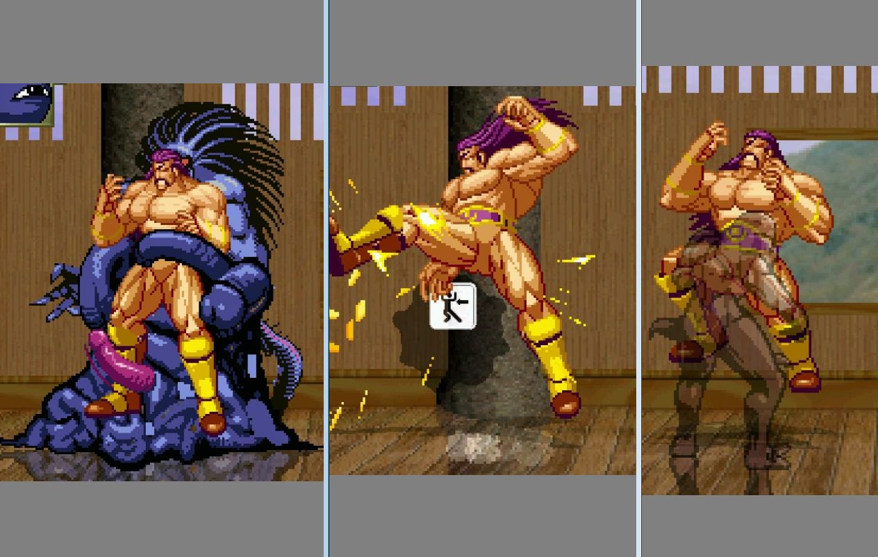 fatal_fury gay king_of_fighters kuromaru_(mugen) m.u.g.e.n male_only tentacle_on_male wolfgang_krauser