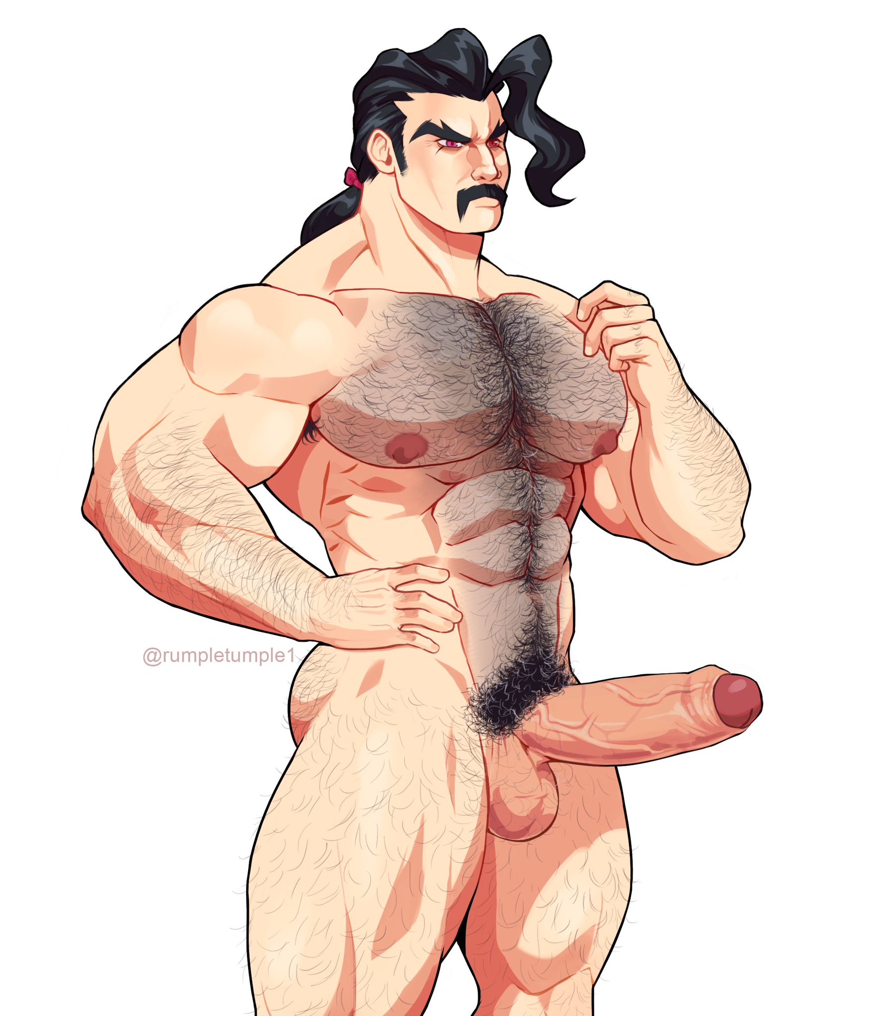 1boy, abs, armpit hair, balls, ballsack, bara, big cock, big pecs, big penis, black hair, body hair, boner, breasts, chest hair, dilf, erect nipples, erect penis, erection, facial hair, foreskin, foreskin folds, gay, gay male, hairy, hairy armpits, hairy ass, hairy chest, hairy male, hand on hip, hard on, huge cock, huge penis, human, human only, light skin, light-skinned male, long hair, long-haired male, male, male chest, male nipples, male only, male pubic hair, masculine male, mature male, mr. saguaro, muscles, muscular, muscular chest, muscular male, muscular thighs, mustache, nipples, nude, nude male, partially retracted foreskin, pecs, pectorals, penis, pink eyes, pokemon, pokemon sv, proud of his cock, pubic hair, retracted foreskin, rumpletumple1, scrotum, solo, standing, testicles, thick eyebrows, thick penis, tied hair, uncircumcised, uncut, veiny penis, white background, yaoi