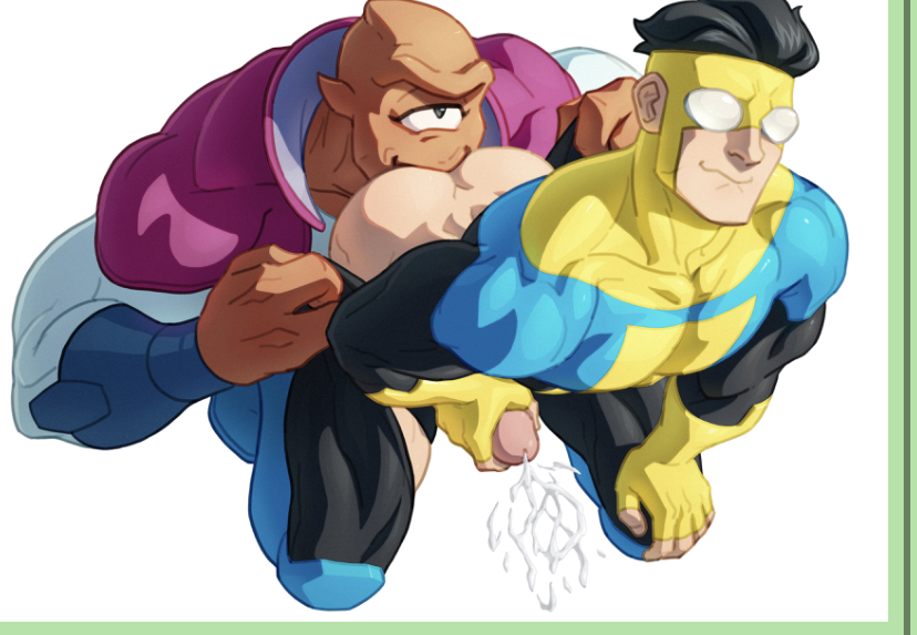 1 eye, alien, allen the alien, bara, boner, erection, gay, invincible, invincible (comics), invincible (superhero), invincible (tv series), male, male only, male/male, mark grayson, muscular, muscular male, penis, schizoid, yaoi
