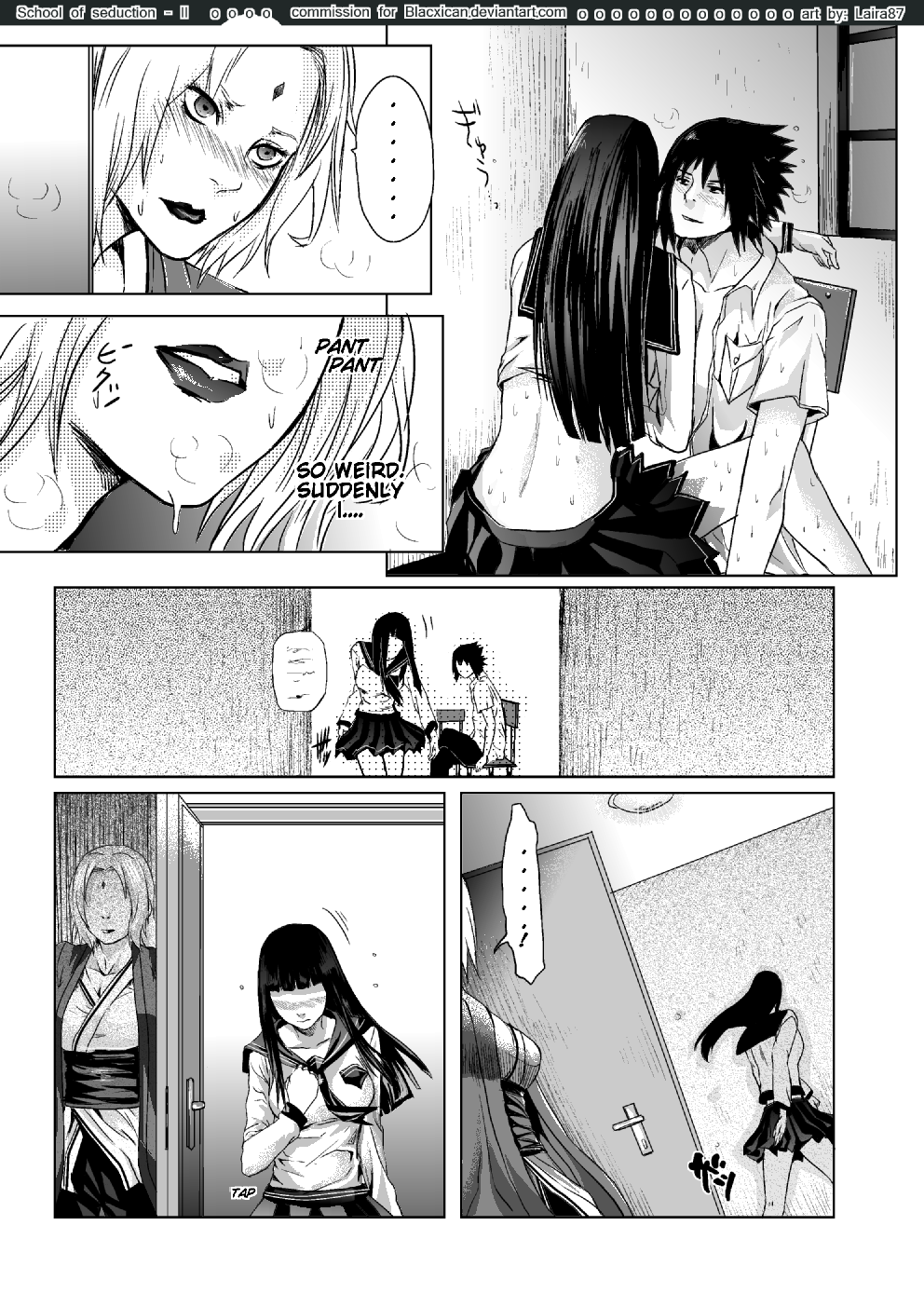 after_sex alternate_universe being_watched black_and_white doujinshi english_text female hyuuga_hinata modern_au naruto naruto_(series) sasuke_uchiha school_uniform straight tagme tsunade