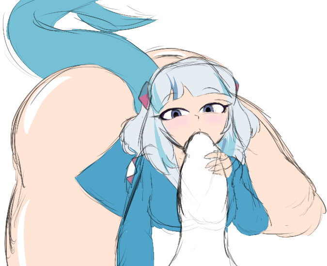 1girls 2023 ass blowjob doctordrawnass fellatio gawr_gura hololive hololive_english hyper hyper_ass hyper_thighs looking_at_viewer pov shark_girl shark_tail thick_thighs virtual_youtuber vtuber