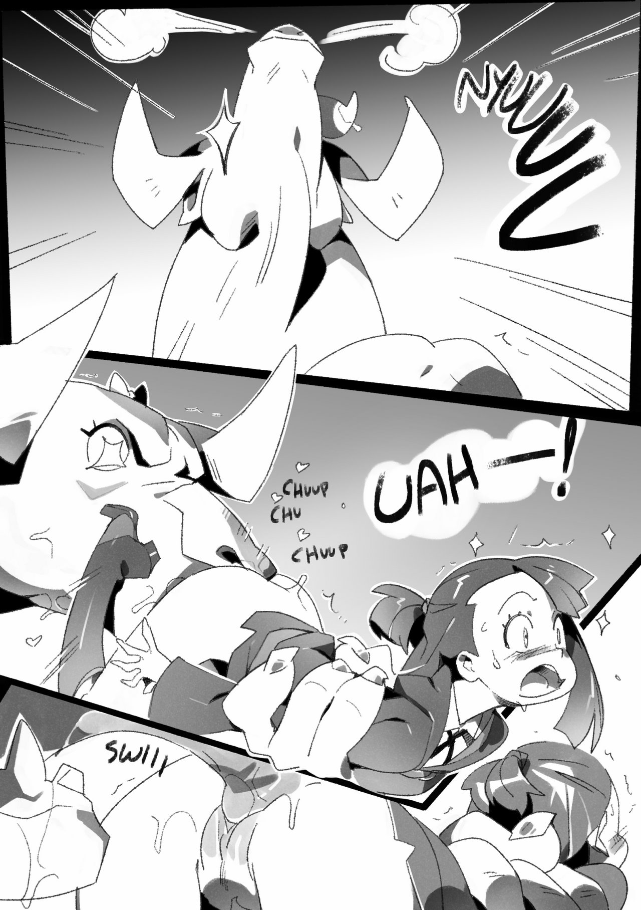 atsuko kagari, cunnilingus, deep cunnilingus, female, little witch academia, long tongue, minotaur, monster, monster rape, pussy, pussy juice, rape, squirting, tongue fucking, tongue in pussy