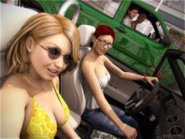 audi breasts clothing glasses sunglasses sydgrl3d tinted_eyewear truck