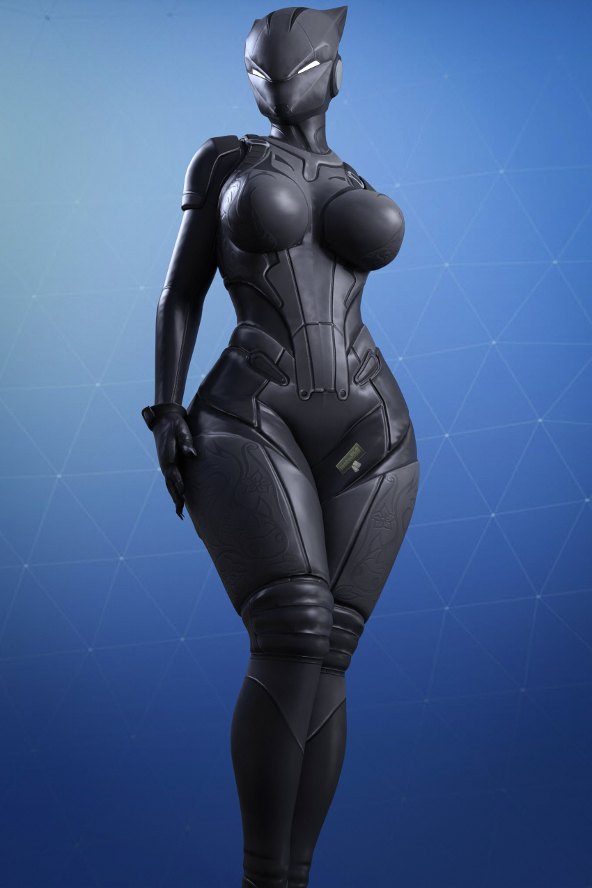 3d big_breasts breasts cat_suit female female_only fortnite fortnite:_battle_royale latex lynx_(fortnite) mask masked masked_female sfw wotm8h8