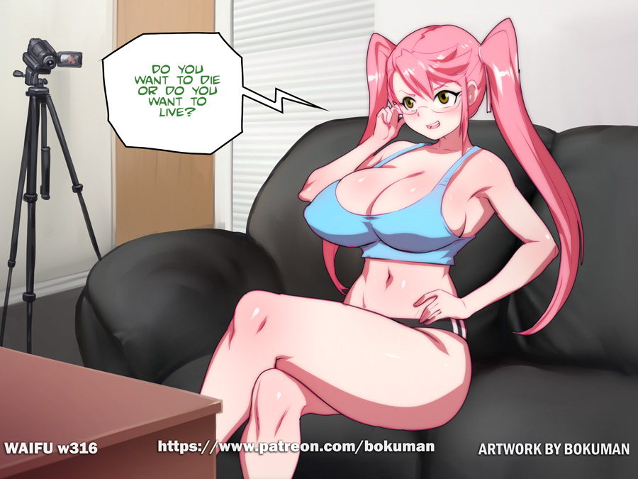 1girls, bokuman, casting couch, color, female, highschool of the dead, saya takagi, tagme