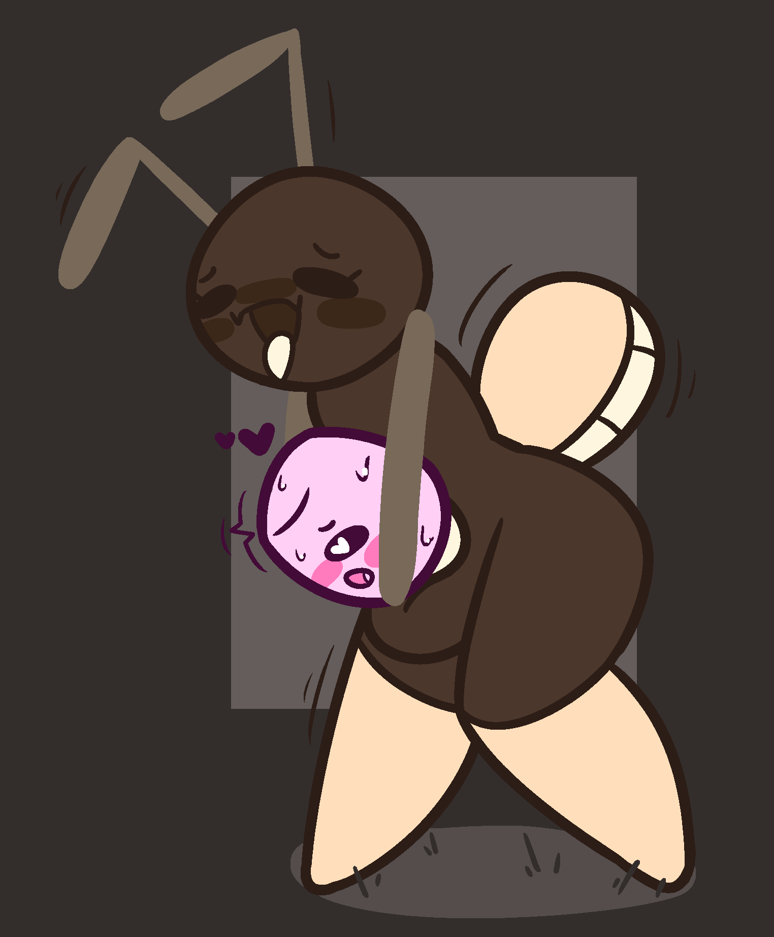 ant_(mallow_on_a_stick) anthro blush blush bug bug_butt closed_eyes fleshlight_position grabbing grabbing_from_behind heart heart-shaped_pupil hi_res high_quality jpeg mallow_(mallow_on_a_stick) mallow_on_a_stick marshmallow open_mouth outline penis_inside sex sex_from_behind shaking_butt simple_background standing standing_sex