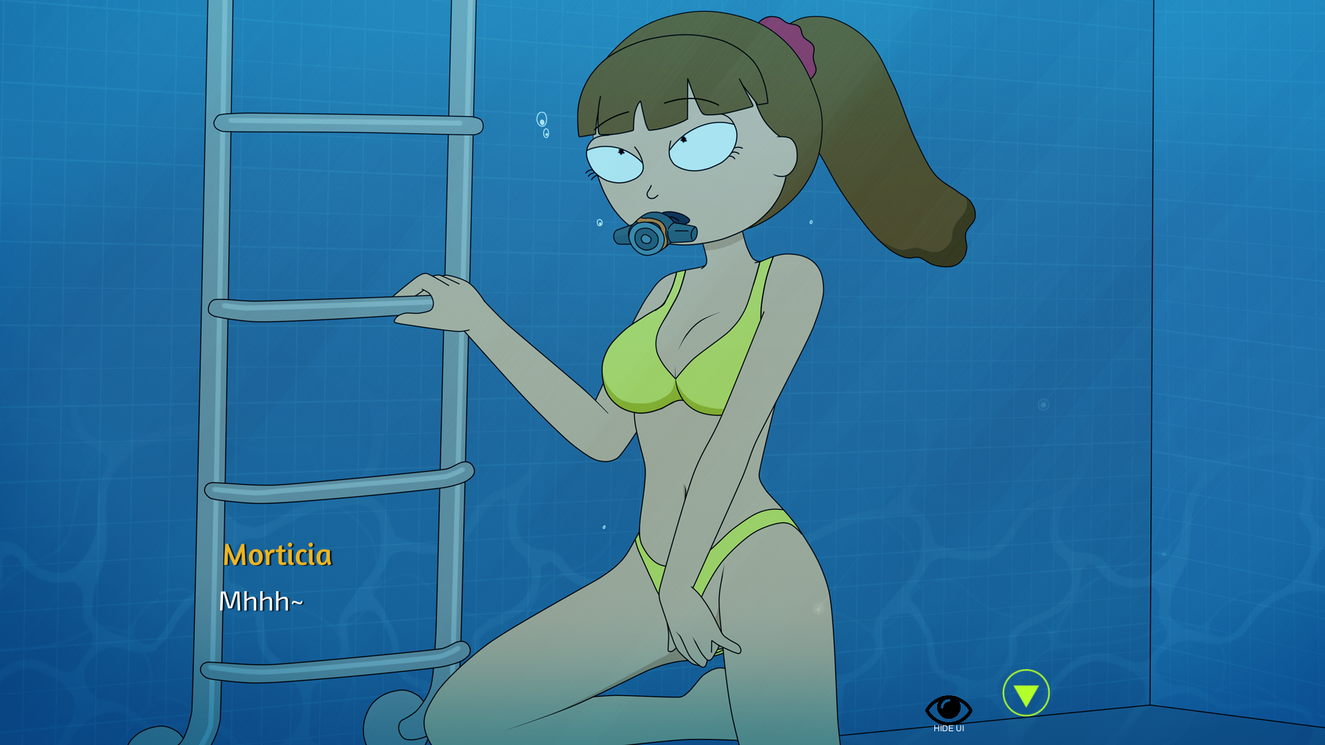 ferdafs, masturbation, morticia smith, naked, rick and morty, rick and morty: a way back home, underwater
