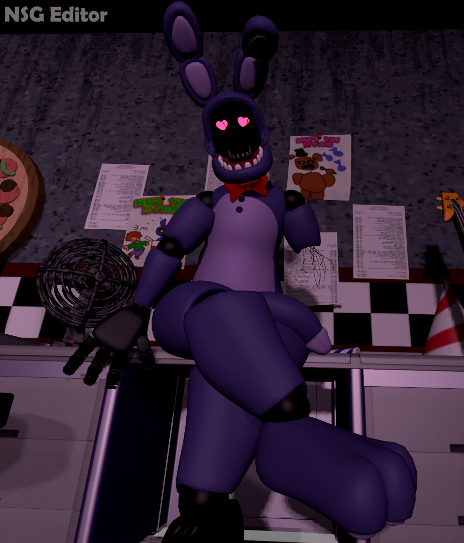 3d 3d_(artwork) animatronic anthro bonnie_(fnaf) digital_media_(artwork) five_nights_at_freddy's five_nights_at_freddy's_2 gay genitals heart_eyes lagomorph leporid looking_at_viewer machine male male_only mammal nsg_editor penis rabbit robot scottgames solo solo_focus source_filmmaker withered_bonnie