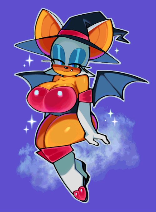 bat_wings big_breasts boobs boots female fiinel furry halloween halloween_costume revealing_clothes rouge_the_bat sonic_(series) sonic_the_hedgehog_(series) thick_thighs wings witch_hat