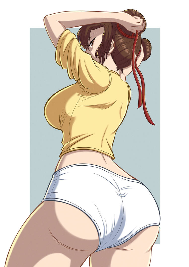 1girls ass big_ass brown_hair chun-li female female_only hair_bun panties solo solo_female street_fighter thefetishism