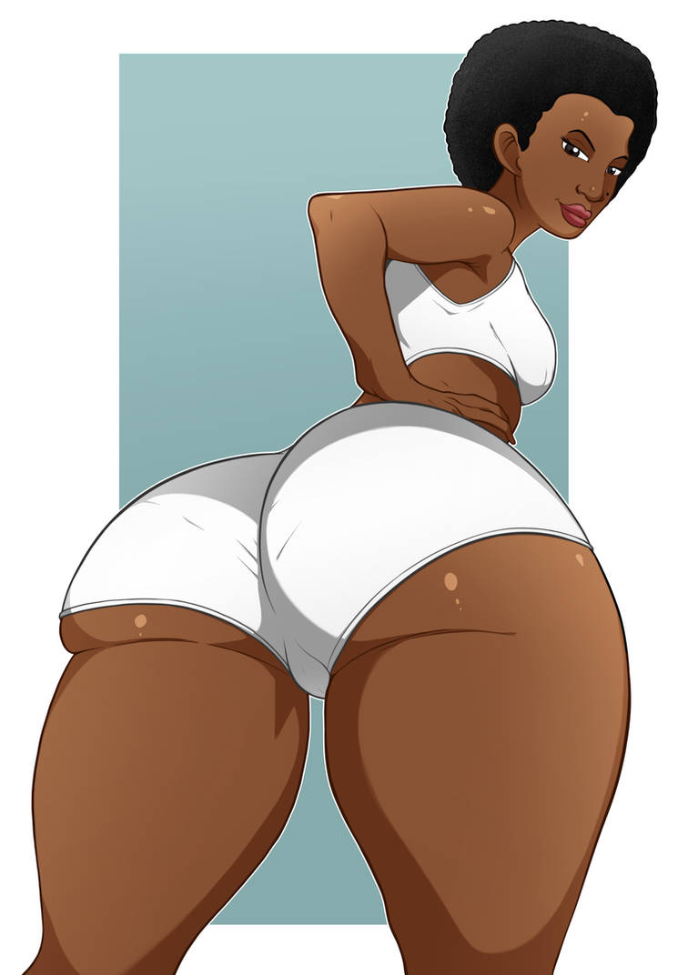 1girls ass big_ass big_butt black_hair dark-skinned_female dark_skin female panties solo_female thefetishism