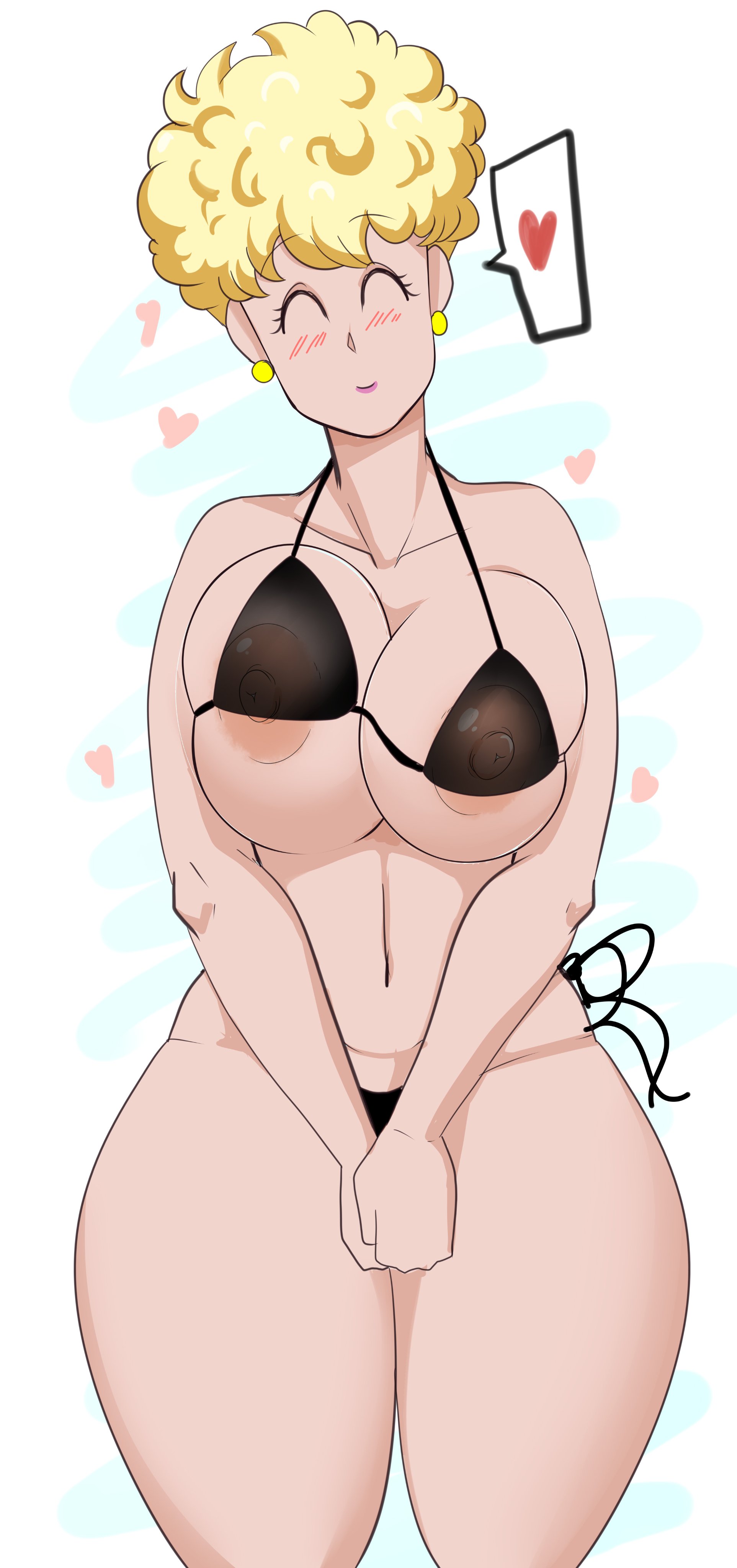 1girls, 2d, 2d (artwork), ass, big ass, big breasts, big butt, big nipples, bikini, black bikini, black bra, black panties, blonde female, blonde hair, blush, breasts, bubble ass, bubble butt, cleavage, closed eyes, closed mouth, comicomryu, curvaceous, curvy, curvy body, curvy female, curvy figure, cute, dragon ball, dragon ball super, dragon ball z, earrings, fat ass, female, female only, gilf, grandmother, high resolution, huge ass, huge breasts, huge butt, large ass, large breasts, looking at viewer, mature, mature female, milf, nipples, panchy, panchy (dragon ball), panchy briefs, partially clothed, partially nude, ryumxr, thick ass, thick thighs, thighs, transparent clothing, visible nipples, voluptuous, voluptuous female, white background, wide hips